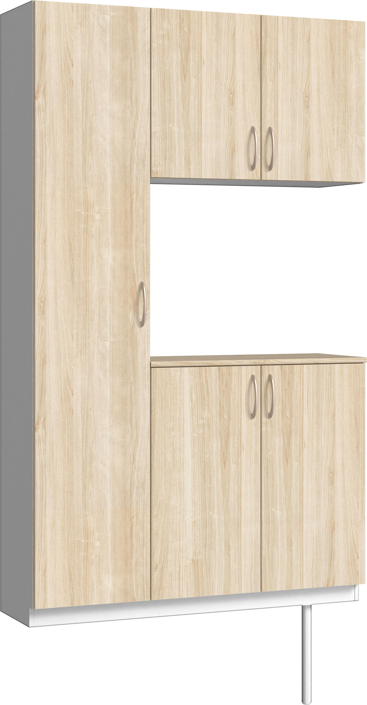 玄関収納　イエリア　開き戸ユニット　フラット　Ｓ９９　コの字ＰＬＡＮ　シューズ収納　パネル扉　１２００幅　〈コットンベージュ柄〉　ハンドルラウンド型〈Ｔシルバー色〉