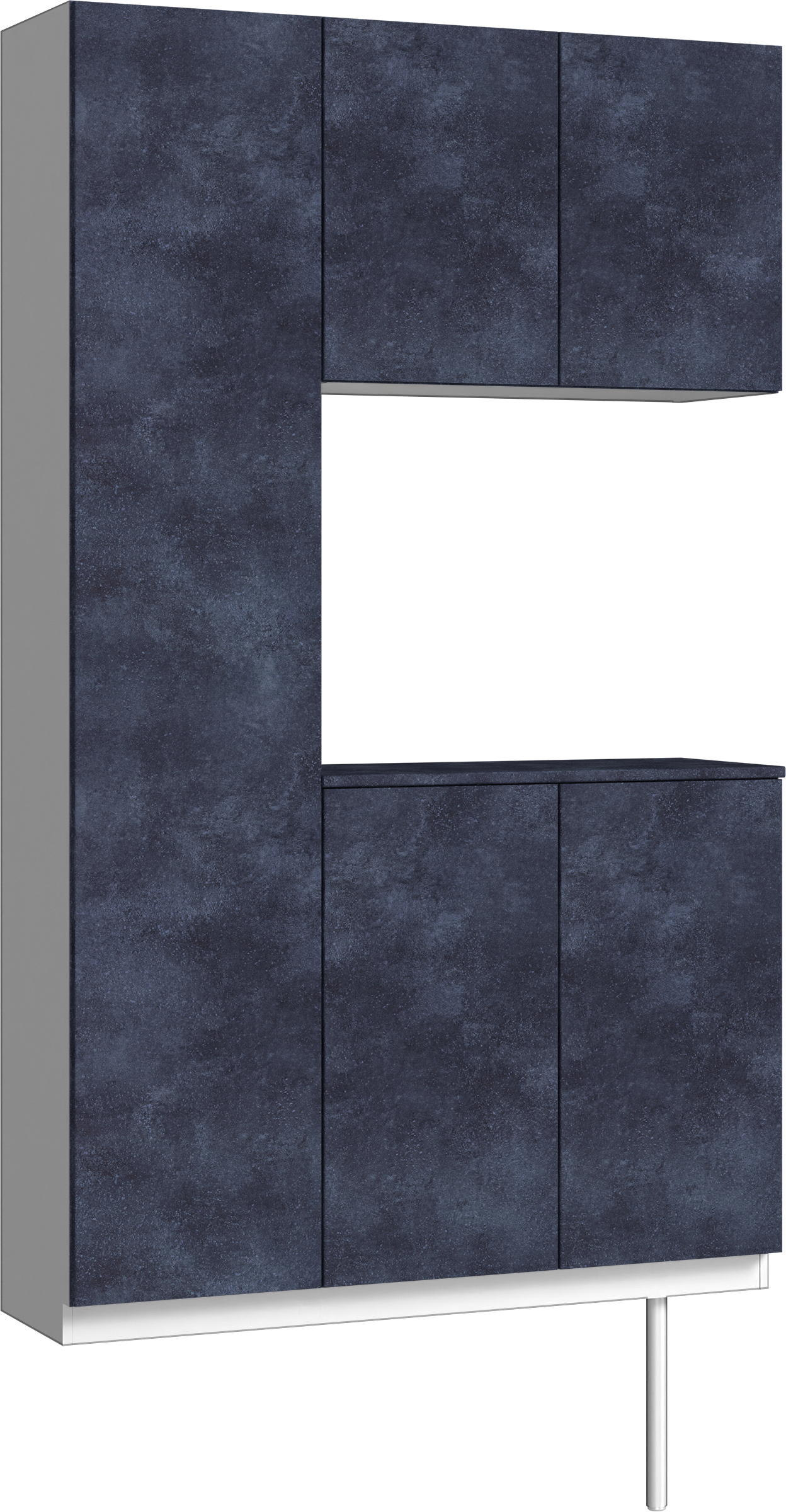 玄関収納　イエリア　開き戸ユニット　フラット　Ｓ９９　コの字ＰＬＡＮ　シューズ収納　パネル扉　１２００幅　〈コバルトブルー柄〉　ハンドルレス