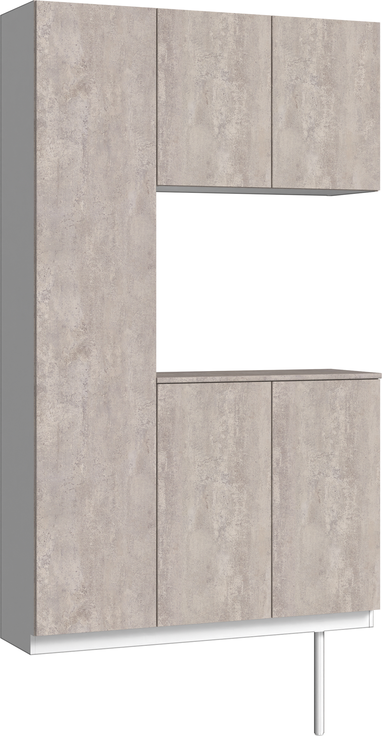 玄関収納　イエリア　開き戸ユニット　フラット　Ｓ９９　コの字ＰＬＡＮ　シューズ収納　パネル扉　１２００幅　〈コンクリートグレー柄〉　ハンドルレス