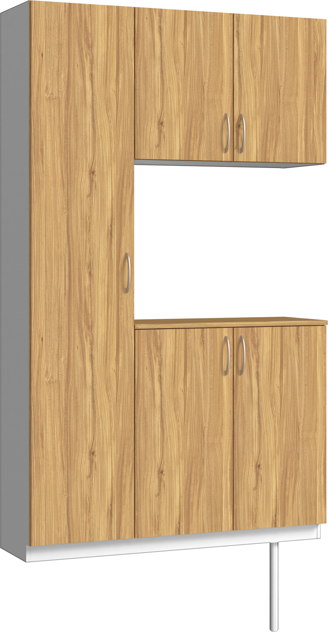 玄関収納　イエリア　開き戸ユニット　フラット　Ｓ９９　コの字ＰＬＡＮ　シューズ収納　パネル扉　１２００幅　〈シナモンブラウン柄〉　ハンドルラウンド型〈Ｔシルバー色〉