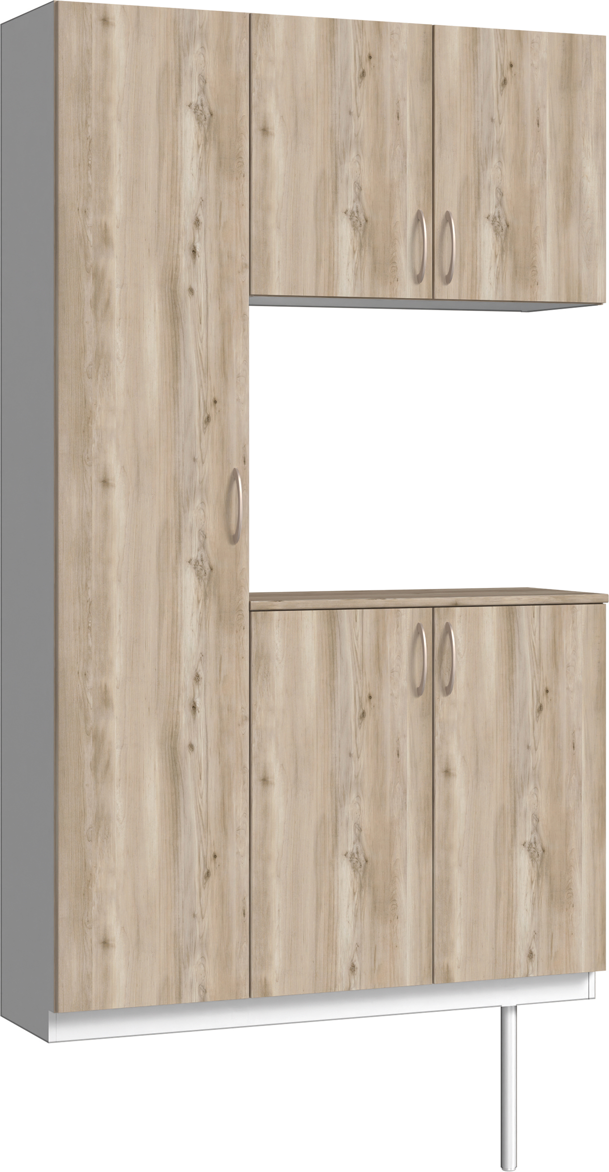 玄関収納　イエリア　開き戸ユニット　フラット　Ｓ９９　コの字ＰＬＡＮ　シューズ収納　パネル扉　１２００幅　〈スモークグレー柄〉　ハンドルラウンド型〈Ｔシルバー色〉