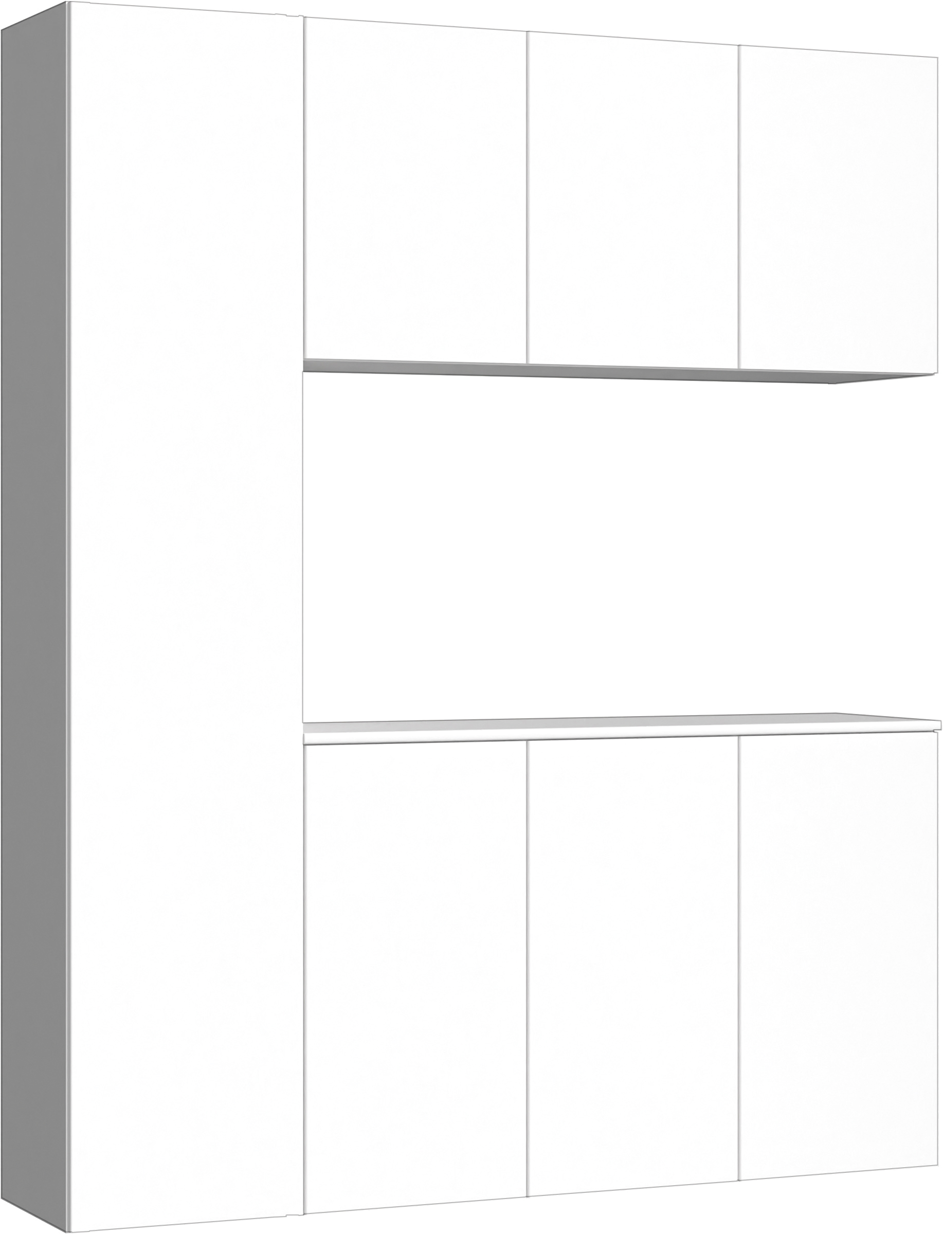 玄関収納　イエリア　開き戸ユニット　フラット縦木目　Ｓ８０　コの字ＰＬＡＮ　シューズ収納　ウッド扉　１６００幅　〈パウダーホワイト柄〉　ハンドルレス