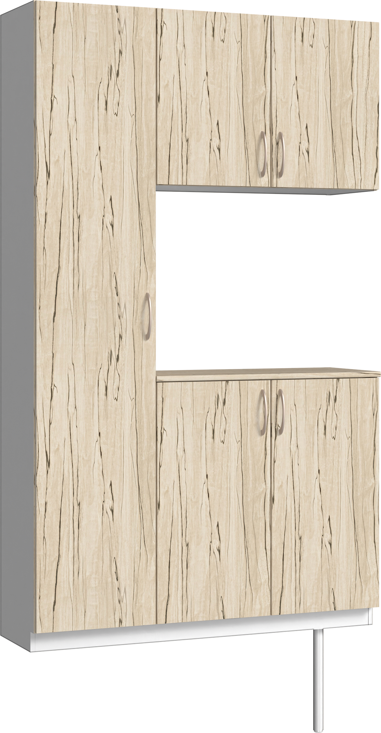 玄関収納　イエリア　開き戸ユニット　フラット　Ｓ９９　コの字ＰＬＡＮ　シューズ収納　パネル扉　１２００幅　〈スロウベージュ柄〉　ハンドルラウンド型〈Ｔシルバー色〉