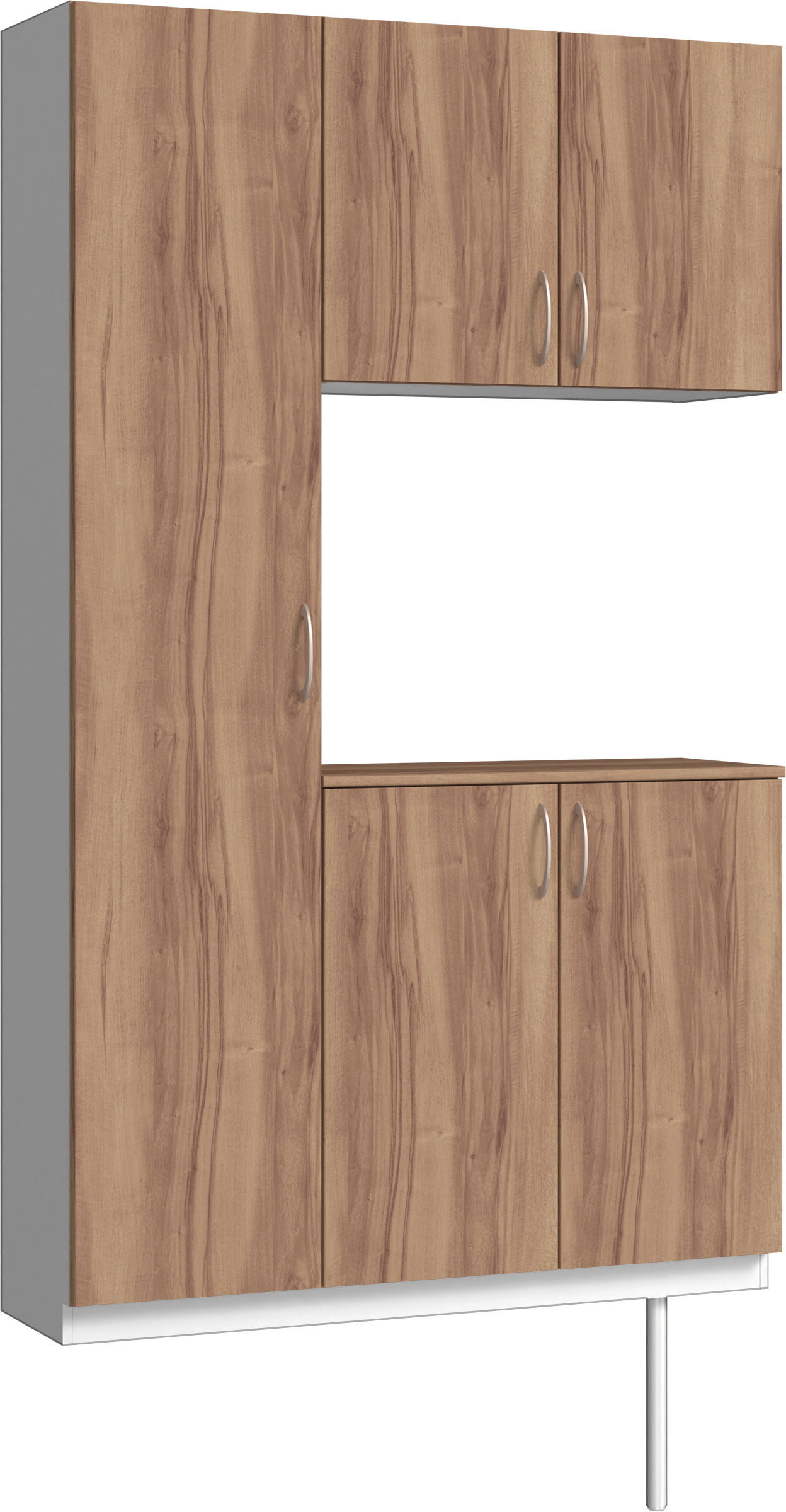 玄関収納　イエリア　開き戸ユニット　フラット　Ｓ９９　コの字ＰＬＡＮ　シューズ収納　パネル扉　１２００幅　〈バームブラウン柄〉　ハンドルラウンド型〈Ｔシルバー色〉