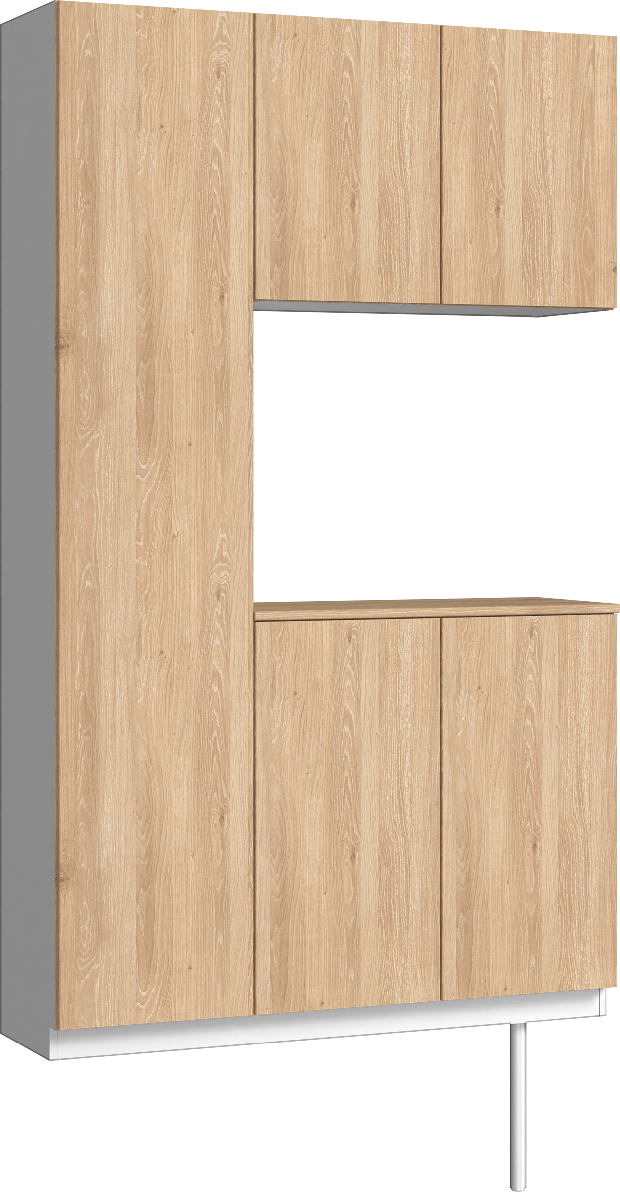 玄関収納　イエリア　開き戸ユニット　フラット　Ｓ９９　コの字ＰＬＡＮ　シューズ収納　パネル扉　１２００幅　〈ミルキーオーカー柄〉　ハンドルレス