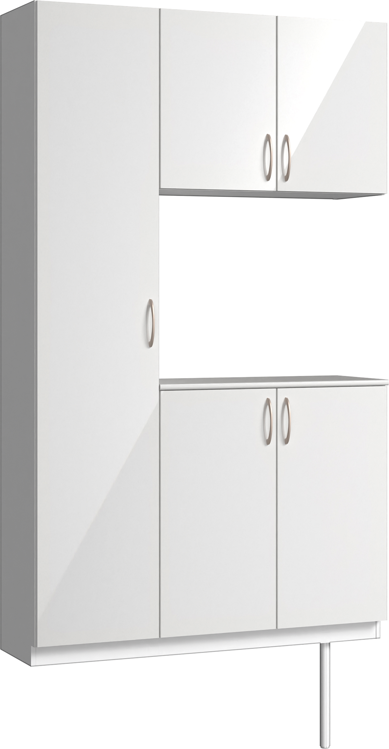 玄関収納　イエリア　開き戸ユニット　フラット　Ｓ９９　コの字ＰＬＡＮ　シューズ収納　パネル扉　１２００幅　〈ルミホワイト柄〉　ハンドルラウンド型〈Ｔシルバー色〉