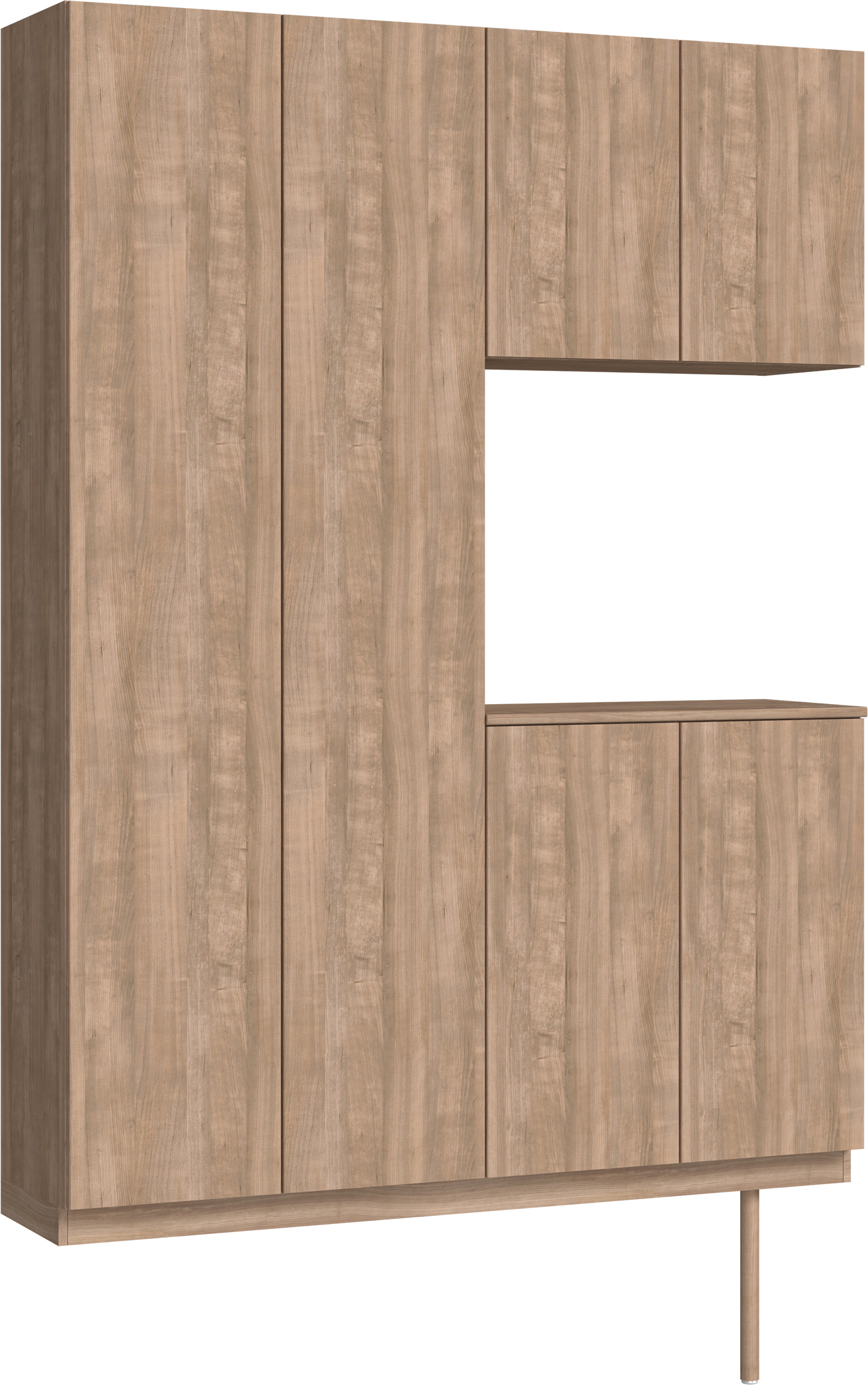 玄関収納　イエリア　開き戸ユニット　フラット縦木目　Ｓ８７　コの字ＰＬＡＮ　シューズ収納　ウッド扉　１４８０幅　〈トープグレー柄〉　ハンドルレス