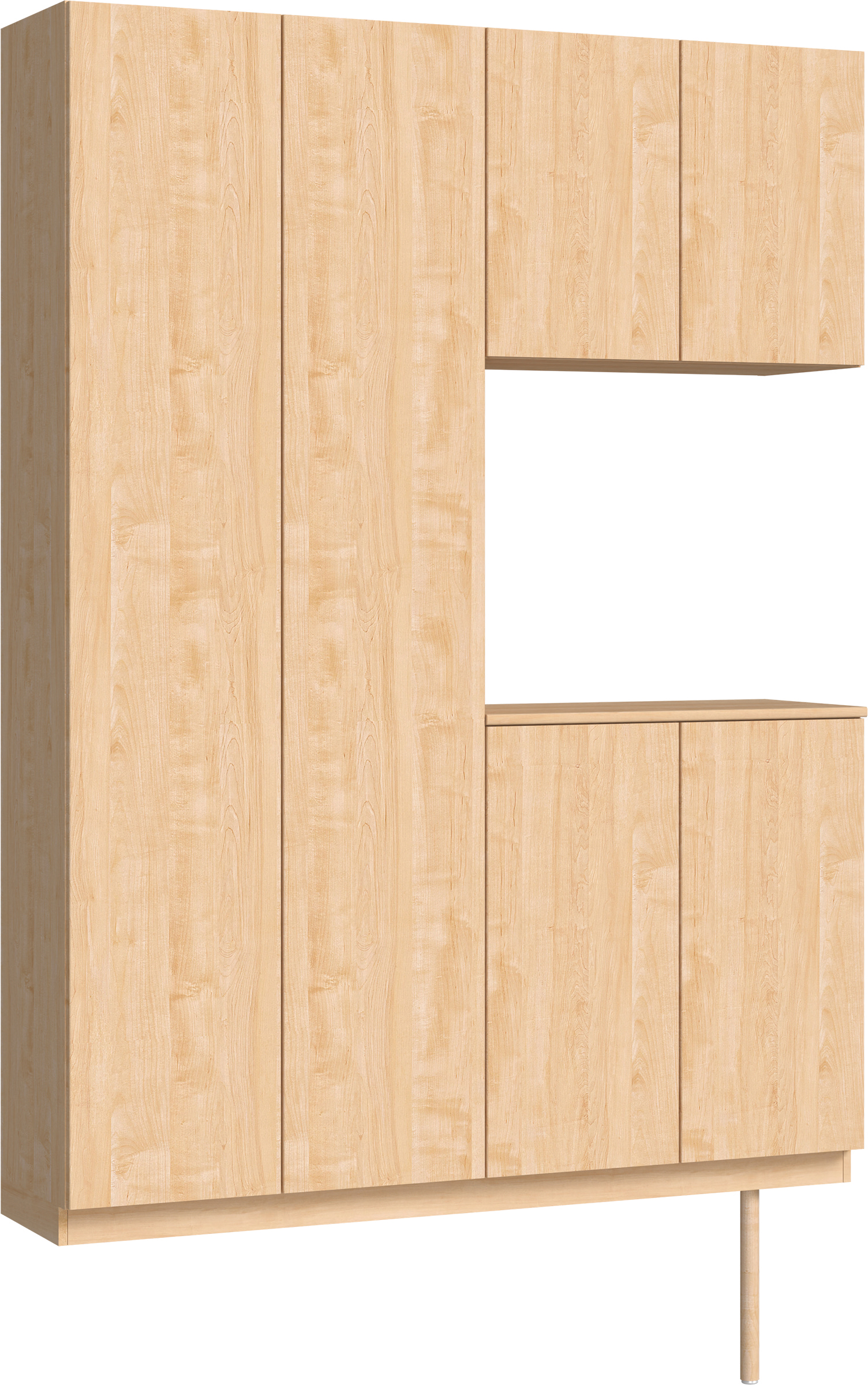 玄関収納　イエリア　開き戸ユニット　フラット縦木目　Ｓ８７　コの字ＰＬＡＮ　シューズ収納　ウッド扉　１４８０幅　〈ミルベージュ柄〉　ハンドルレス