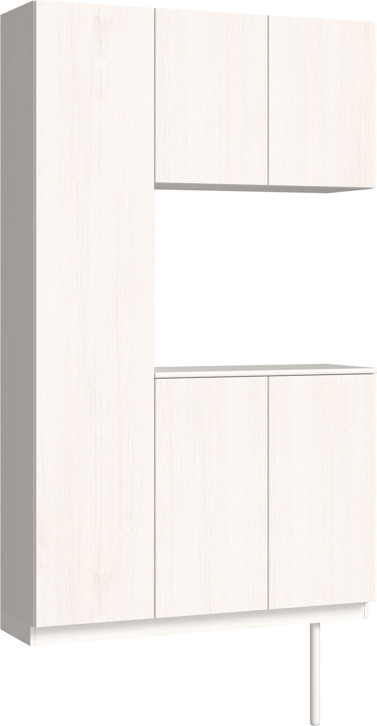 玄関収納　イエリア　開き戸ユニット　フラット縦木目　Ｓ９９　コの字ＰＬＡＮ　シューズ収納　ウッド扉　１２００幅　〈ネオホワイト柄〉　ハンドルレス