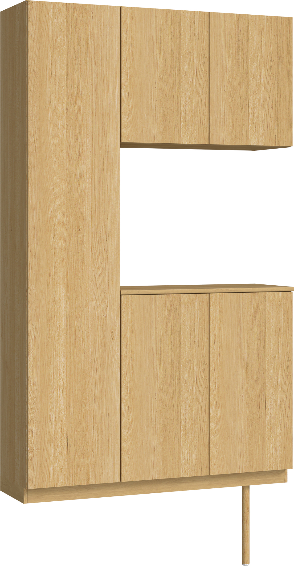 玄関収納　イエリア　開き戸ユニット　フラット縦木目　Ｓ９９　コの字ＰＬＡＮ　シューズ収納　ウッド扉　１２００幅　〈ライトオーカー柄〉　ハンドルレス