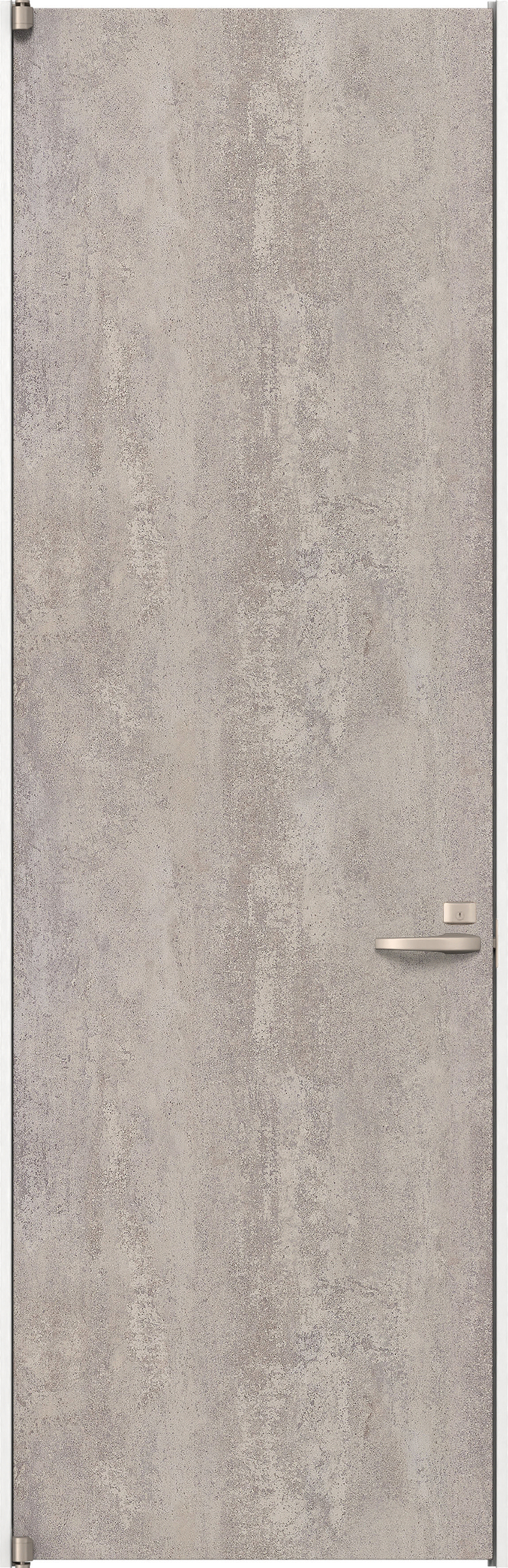 リビングドア　イエリア　二方枠ドア　扉セット　００デザイン　８５０幅　２４００高　〈コンクリートグレー柄〉　左開き　錠付　間仕切錠　ピボット丁番