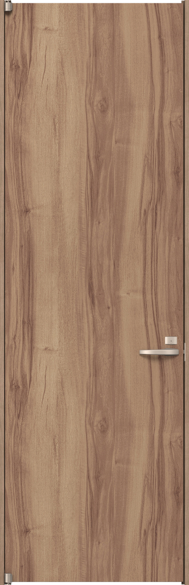 リビングドア　イエリア　二方枠ドア　扉セット　００デザイン　７８０幅　２４００高　〈バームブラウン柄〉　左開き　錠付　間仕切錠　ピボット丁番