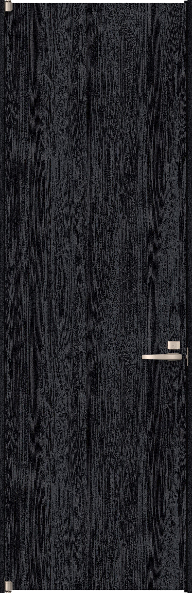 リビングドア　イエリア　二方枠ドア　扉セット　００デザイン　８５０幅　２４００高　〈モスブラック柄〉　左開き　錠付　間仕切錠　ピボット丁番