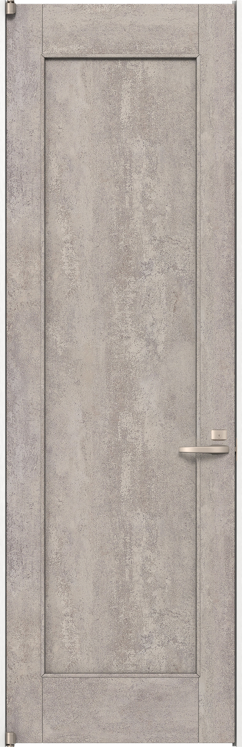 リビングドア　イエリア　二方枠ドア　扉セット　０１デザイン　８５０幅　２４００高　〈コンクリートグレー柄〉　左開き　錠付　間仕切錠　ピボット丁番