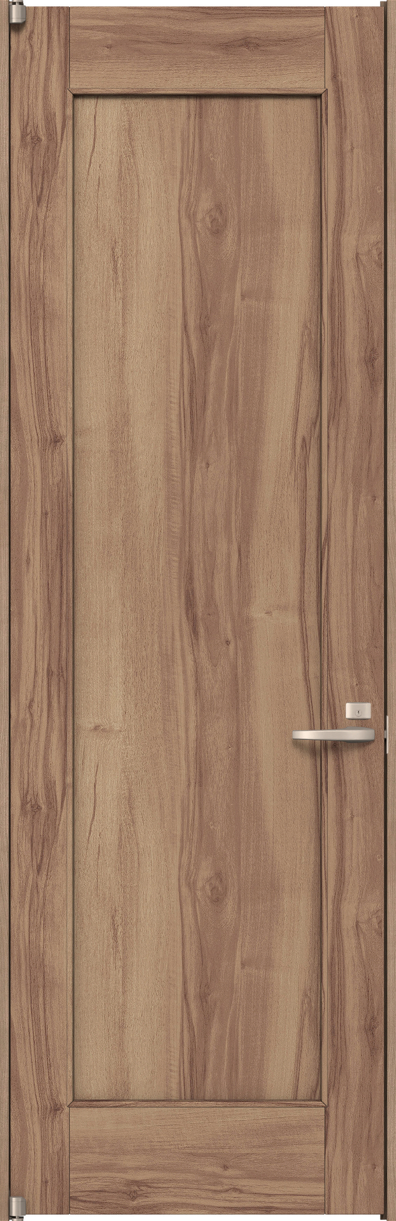 リビングドア　イエリア　二方枠ドア　扉セット　０１デザイン　８５０幅　２４００高　〈バームブラウン柄〉　左開き　錠付　間仕切錠　ピボット丁番