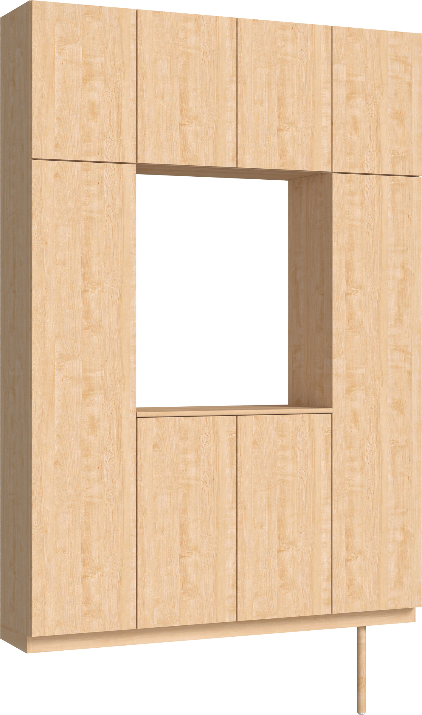 玄関収納　イエリア　開き戸ユニット　フラット縦木目　Ｓ１５　ロの字ＰＬＡＮ　シューズ収納　ウッド扉　１６００幅　　〈ミルベージュ柄〉　ハンドルレス