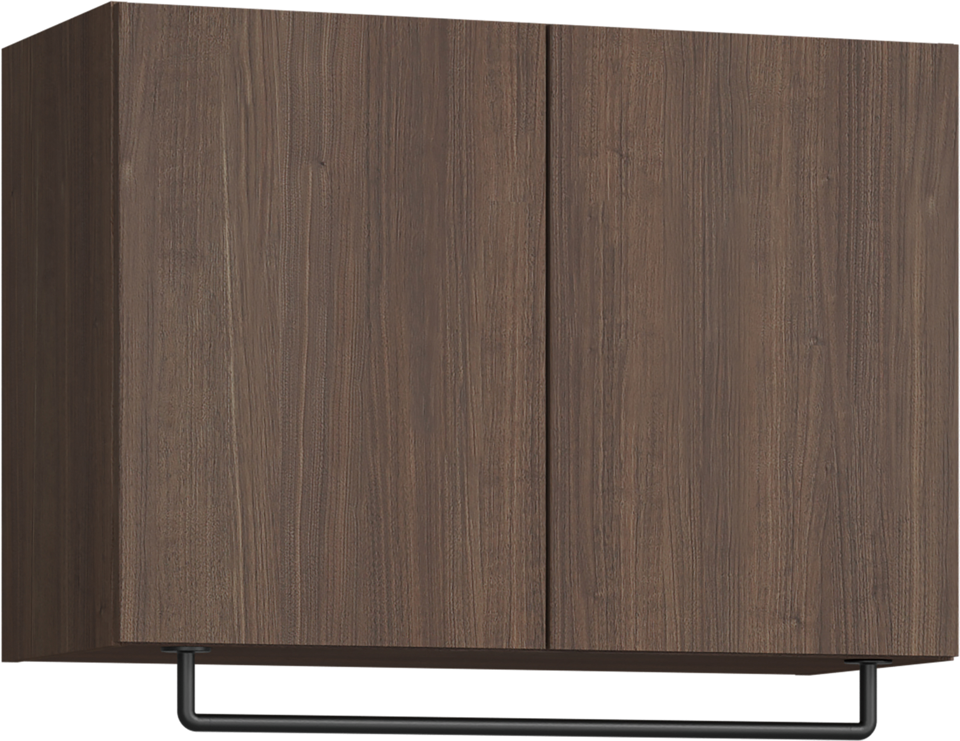 玄関収納　イエリア　開き戸ユニット　フラット縦木目　Ｓ５０　一の字ＰＬＡＮ　天袋Ｈ５７０＋パイプハンガー　ウッド扉　８００幅　〈ダルブラウン柄〉　ハンドルレス