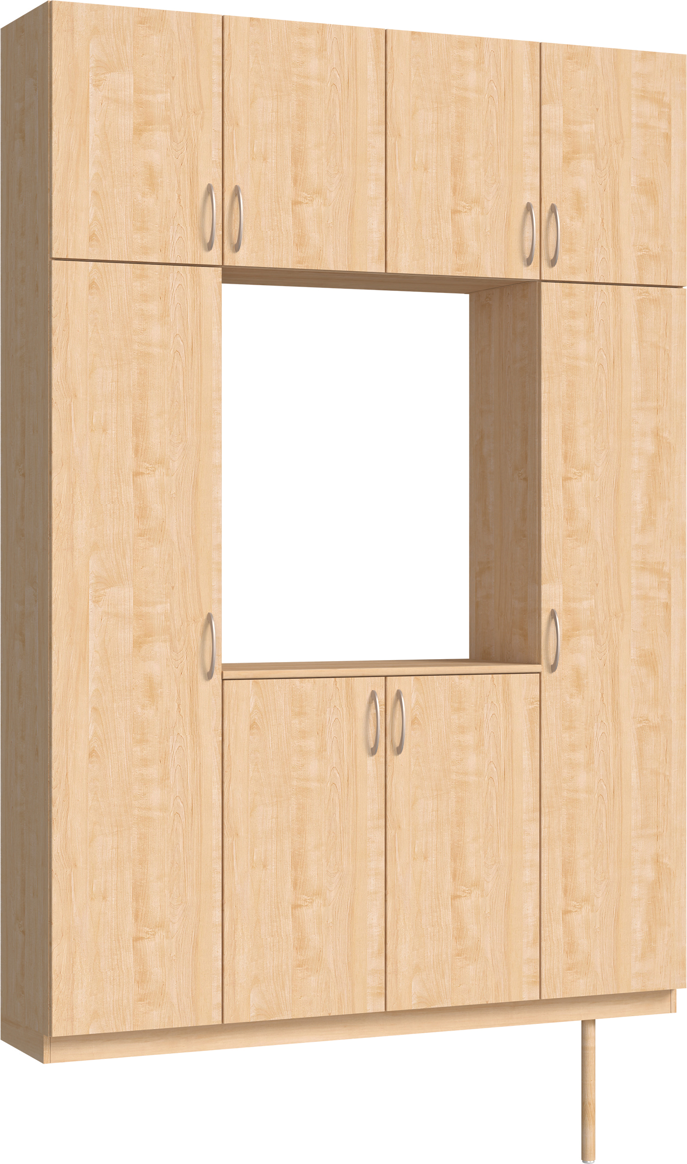 玄関収納　イエリア　開き戸ユニット　フラット縦木目　Ｓ１５　ロの字ＰＬＡＮ　シューズ収納　ウッド扉　１６００幅　　〈ミルベージュ柄〉　ハンドルラウンド型〈Ｔシルバー色〉