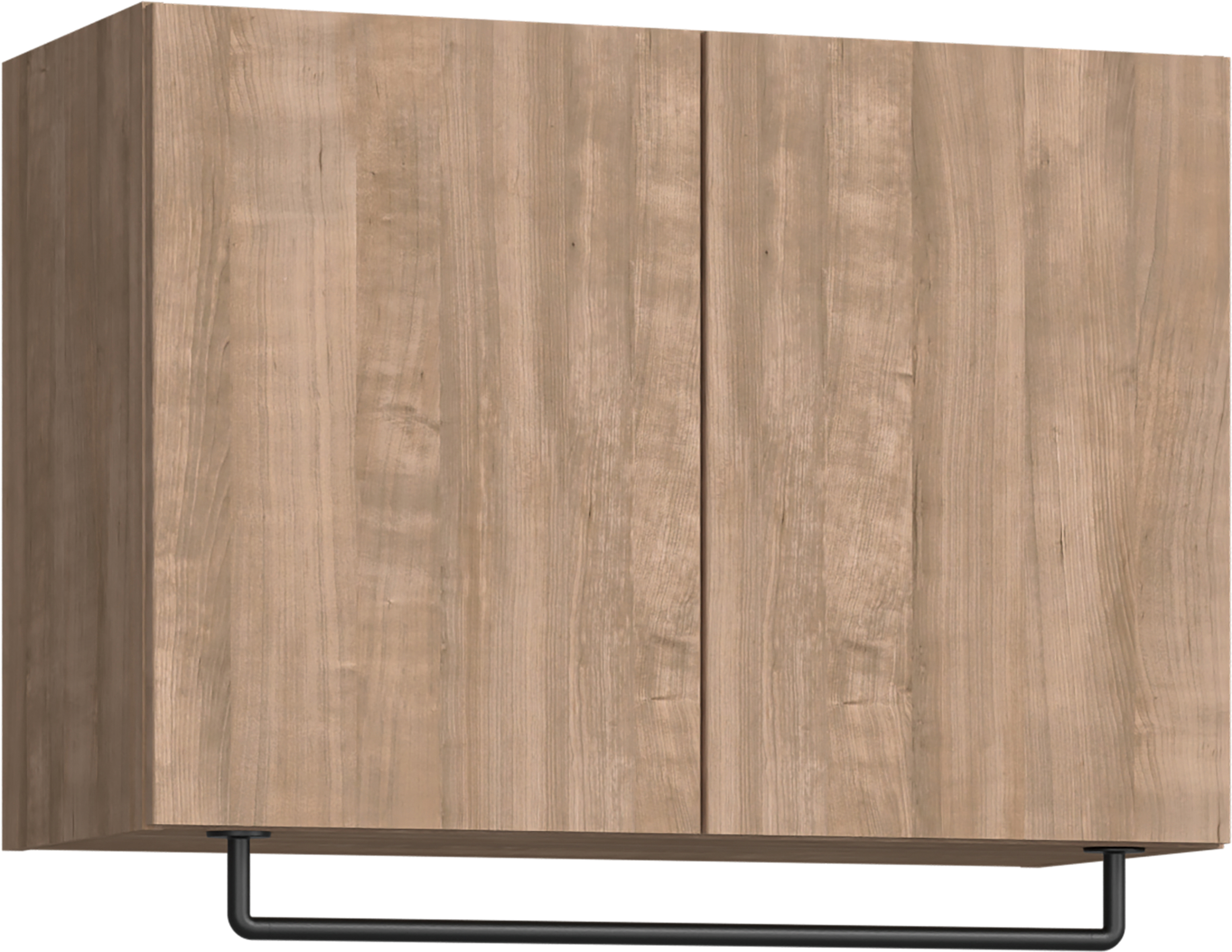 玄関収納　イエリア　開き戸ユニット　フラット縦木目　Ｓ５０　一の字ＰＬＡＮ　天袋Ｈ５７０＋パイプハンガー　ウッド扉　８００幅　〈トープグレー柄〉　ハンドルレス