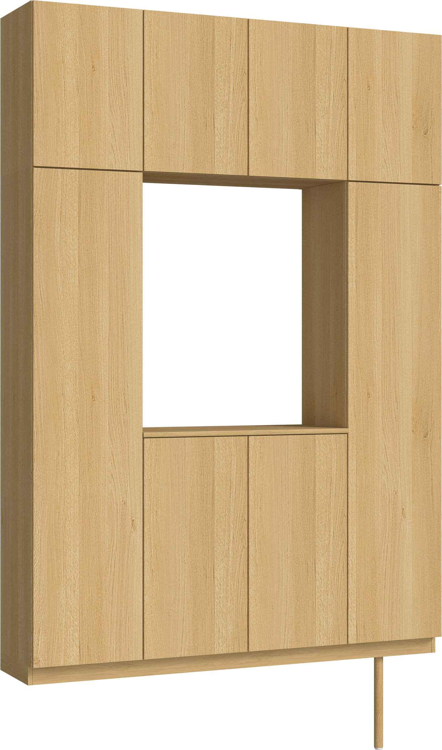 玄関収納　イエリア　開き戸ユニット　フラット縦木目　Ｓ１５　ロの字ＰＬＡＮ　シューズ収納　ウッド扉　１６００幅　　〈ライトオーカー柄〉　ハンドルレス