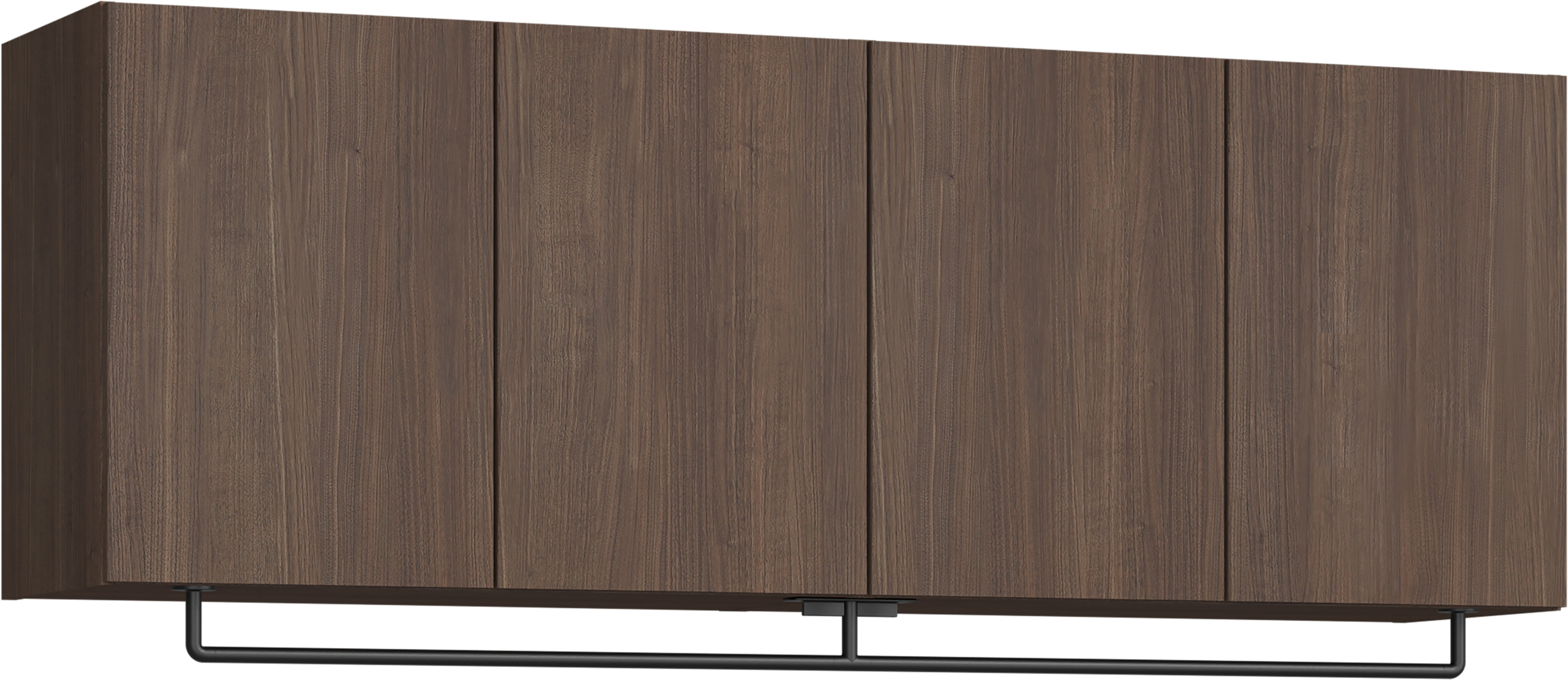 玄関収納　イエリア　開き戸ユニット　フラット縦木目　Ｓ５２　一の字ＰＬＡＮ　天袋Ｈ５７０＋パイプハンガー　ウッド扉　１６００幅　〈ダルブラウン柄〉　ハンドルレス