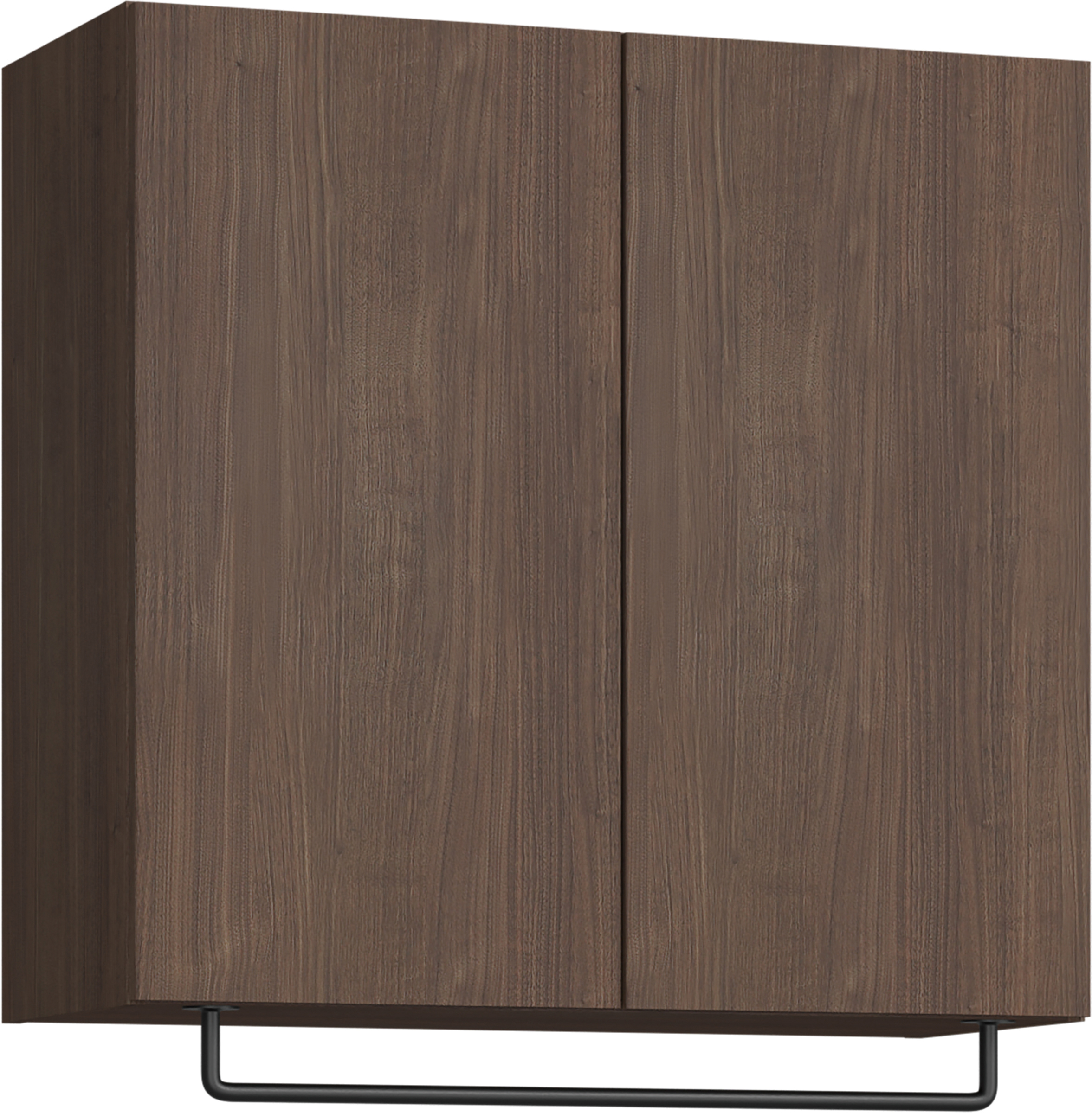 玄関収納　イエリア　開き戸ユニット　フラット縦木目　Ｓ５４　一の字ＰＬＡＮ　天袋Ｈ７８０＋パイプハンガー　ウッド扉　８００幅　〈ダルブラウン柄〉　ハンドルレス