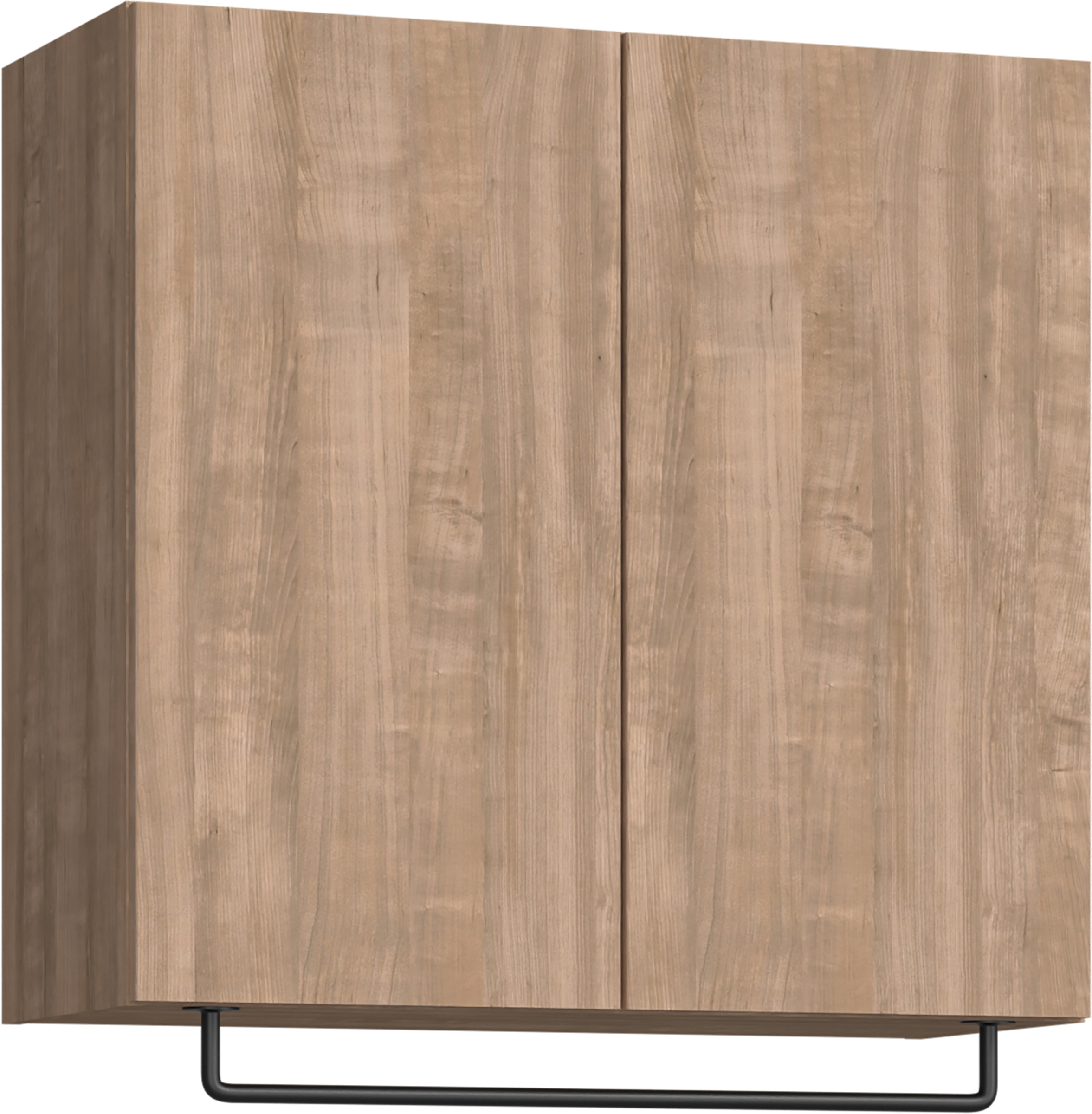 玄関収納　イエリア　開き戸ユニット　フラット縦木目　Ｓ５４　一の字ＰＬＡＮ　天袋Ｈ７８０＋パイプハンガー　ウッド扉　８００幅　〈トープグレー柄〉　ハンドルレス