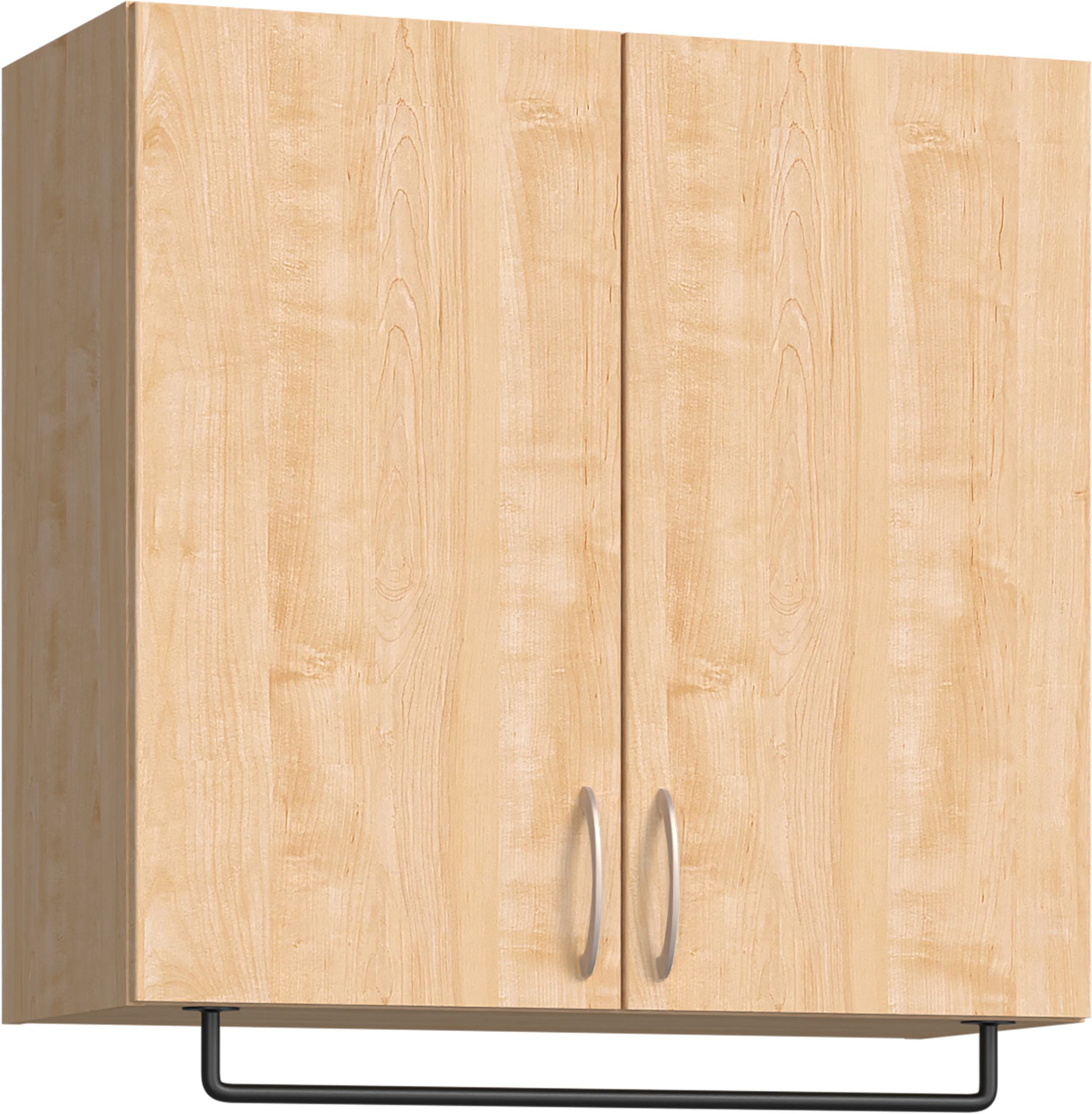 玄関収納　イエリア　開き戸ユニット　フラット縦木目　Ｓ５４　一の字ＰＬＡＮ　天袋Ｈ７８０＋パイプハンガー　ウッド扉　８００幅　〈ミルベージュ柄〉　ハンドルラウンド型〈Ｔシルバー色〉