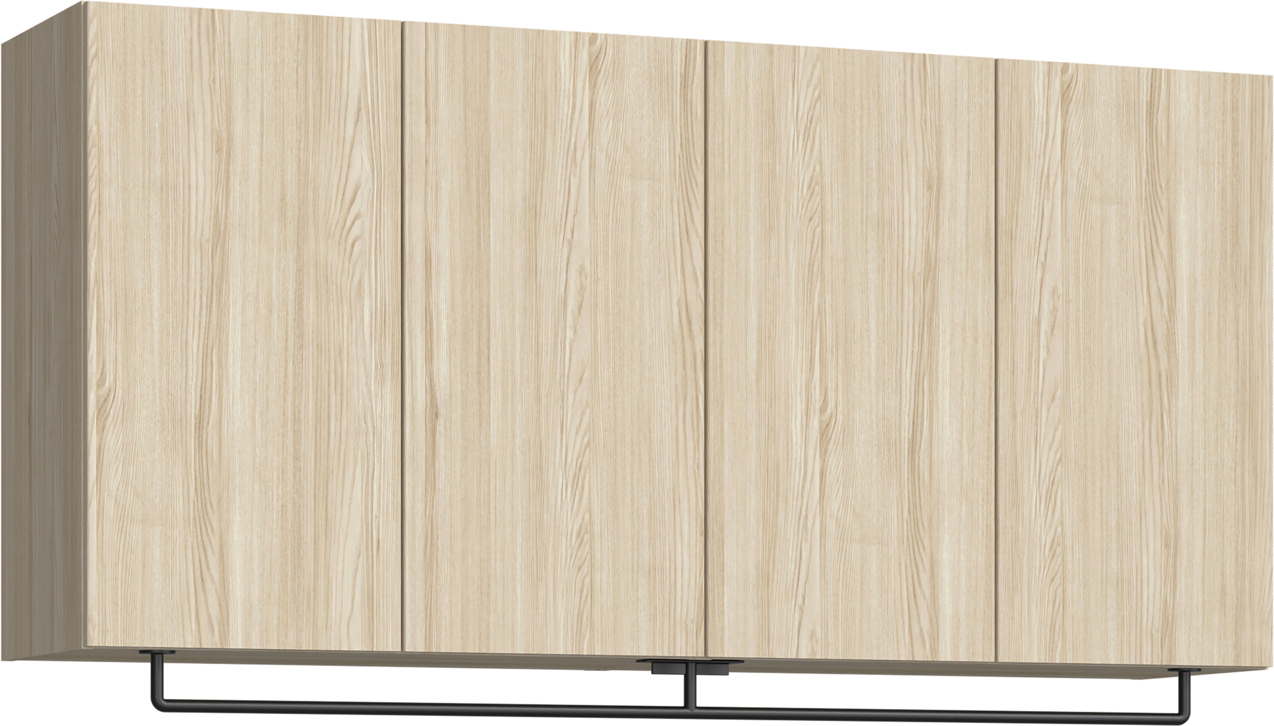 玄関収納　イエリア　開き戸ユニット　フラット縦木目　Ｓ５６　一の字ＰＬＡＮ　天袋Ｈ７８０＋パイプハンガー　ウッド扉　１６００幅　〈ソフトグレージュ柄〉　ハンドルレス