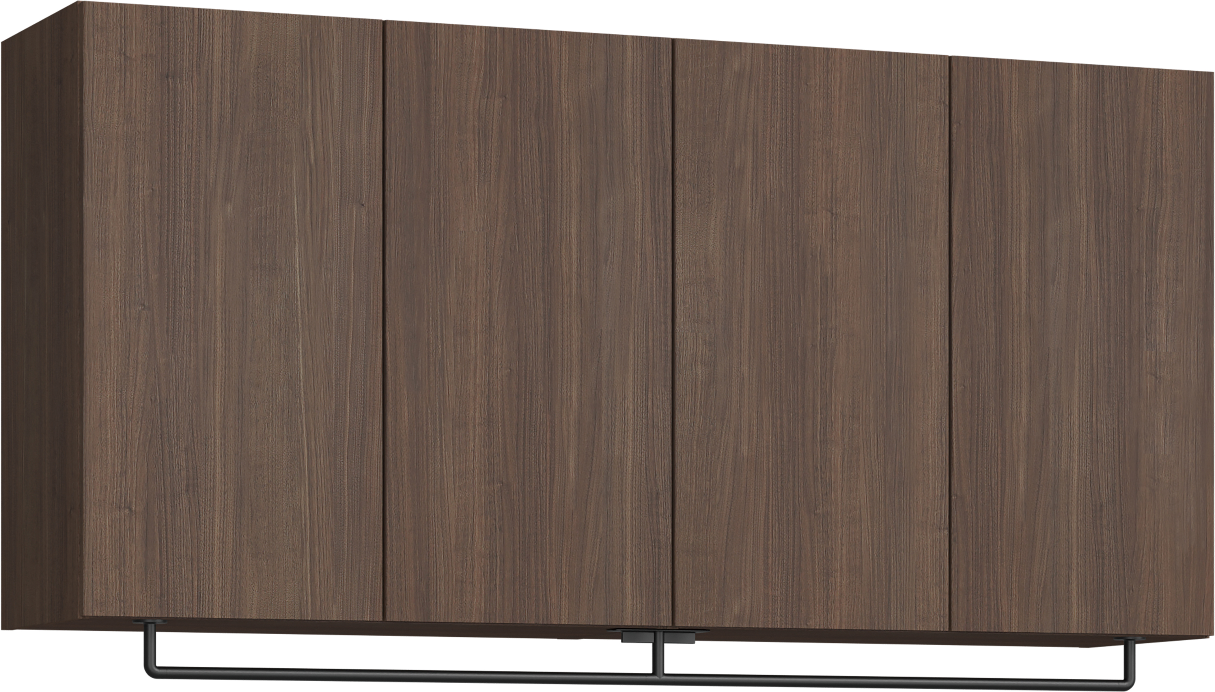 玄関収納　イエリア　開き戸ユニット　フラット縦木目　Ｓ５６　一の字ＰＬＡＮ　天袋Ｈ７８０＋パイプハンガー　ウッド扉　１６００幅　〈ダルブラウン柄〉　ハンドルレス