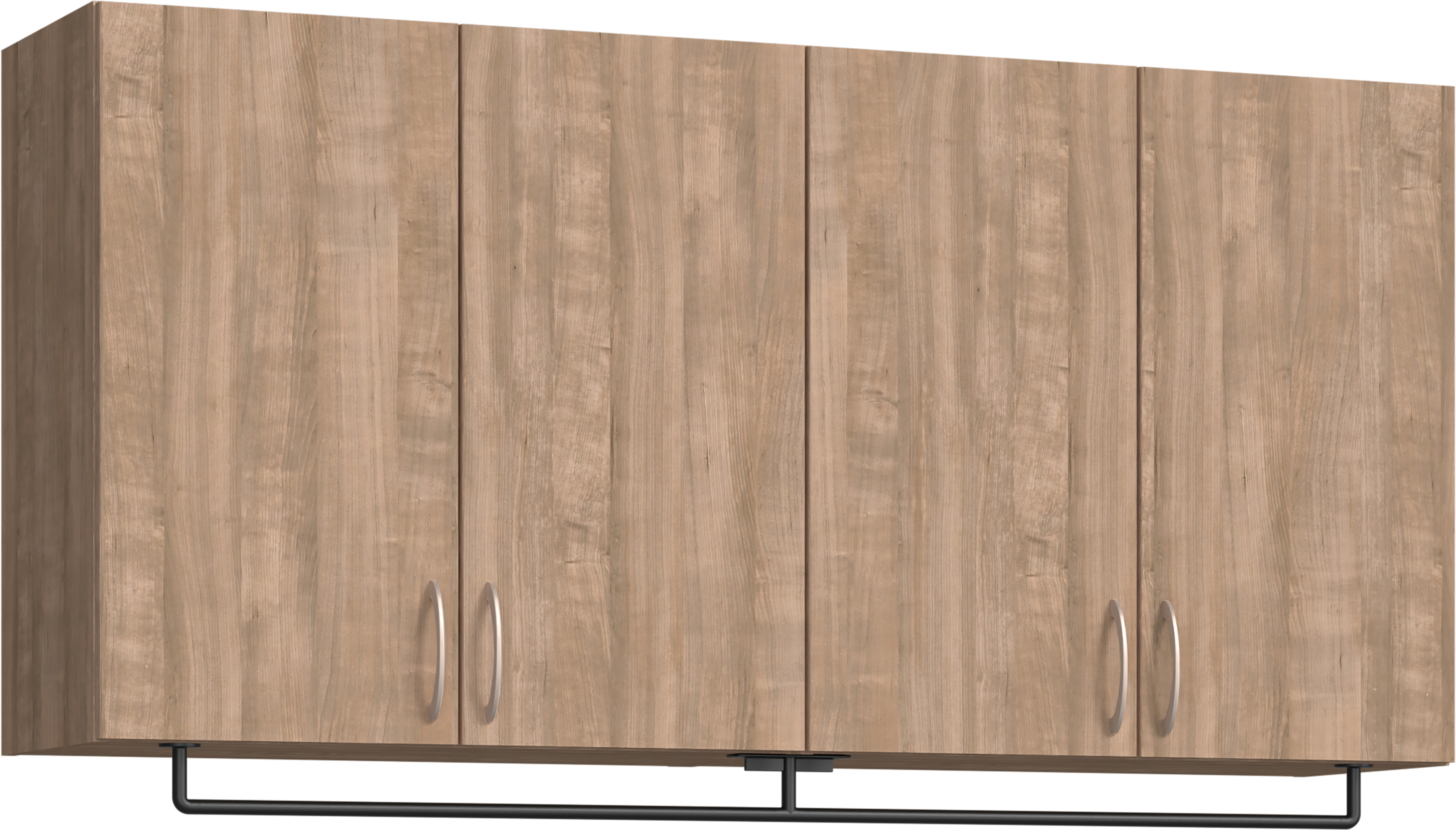 玄関収納　イエリア　開き戸ユニット　フラット縦木目　Ｓ５６　一の字ＰＬＡＮ　天袋Ｈ７８０＋パイプハンガー　ウッド扉　１６００幅　〈トープグレー柄〉　ハンドルラウンド型〈Ｔシルバー色〉