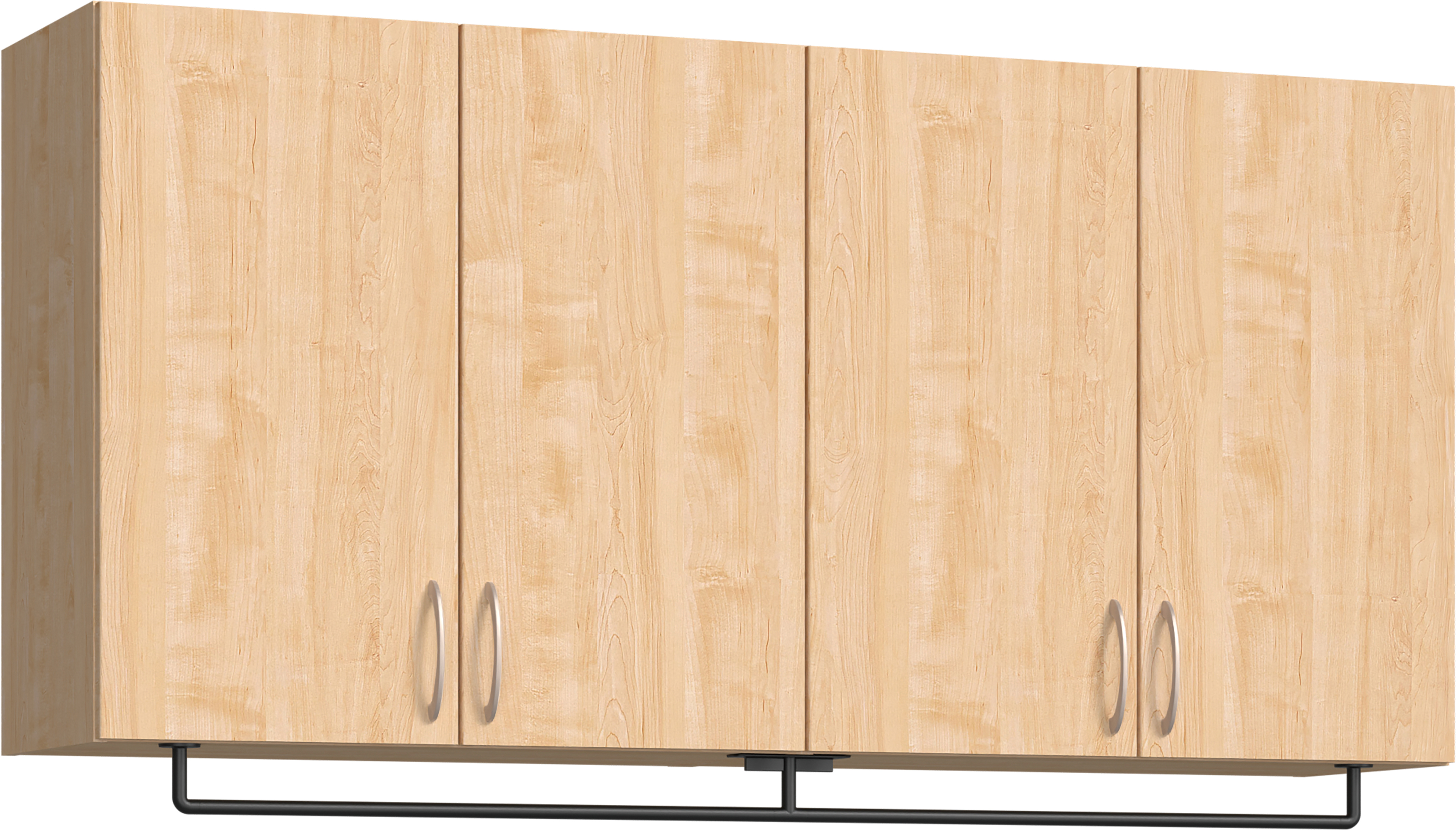 玄関収納　イエリア　開き戸ユニット　フラット縦木目　Ｓ５６　一の字ＰＬＡＮ　天袋Ｈ７８０＋パイプハンガー　ウッド扉　１６００幅　〈ミルベージュ柄〉　ハンドルラウンド型〈Ｔシルバー色〉