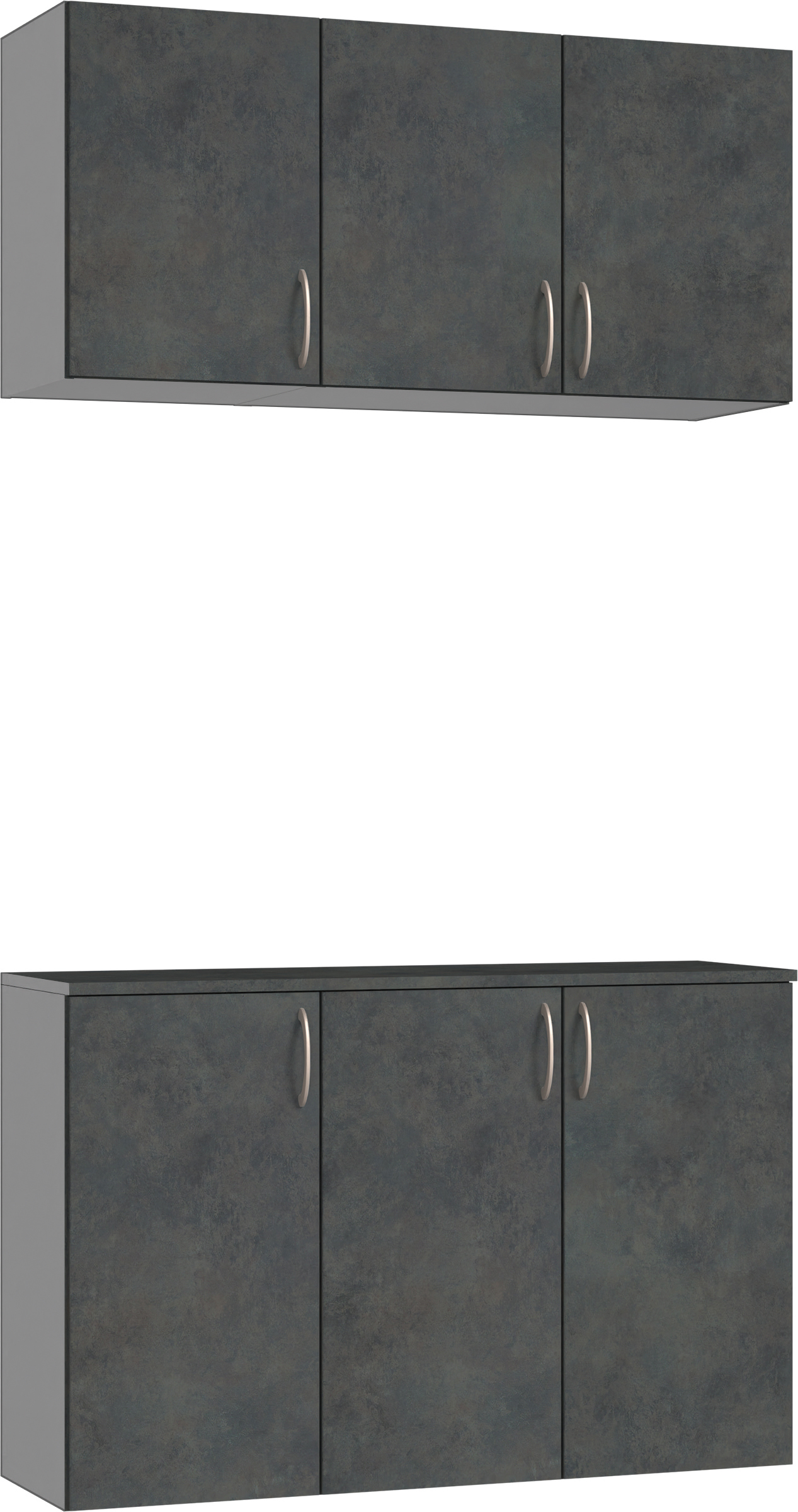 玄関収納　イエリア　開き戸ユニット　フラット　Ｓ３９　二の字ＰＬＡＮ　パネル扉　１２００幅　〈アイアンブラック柄〉　ハンドルラウンド型〈Ｔシルバー色〉