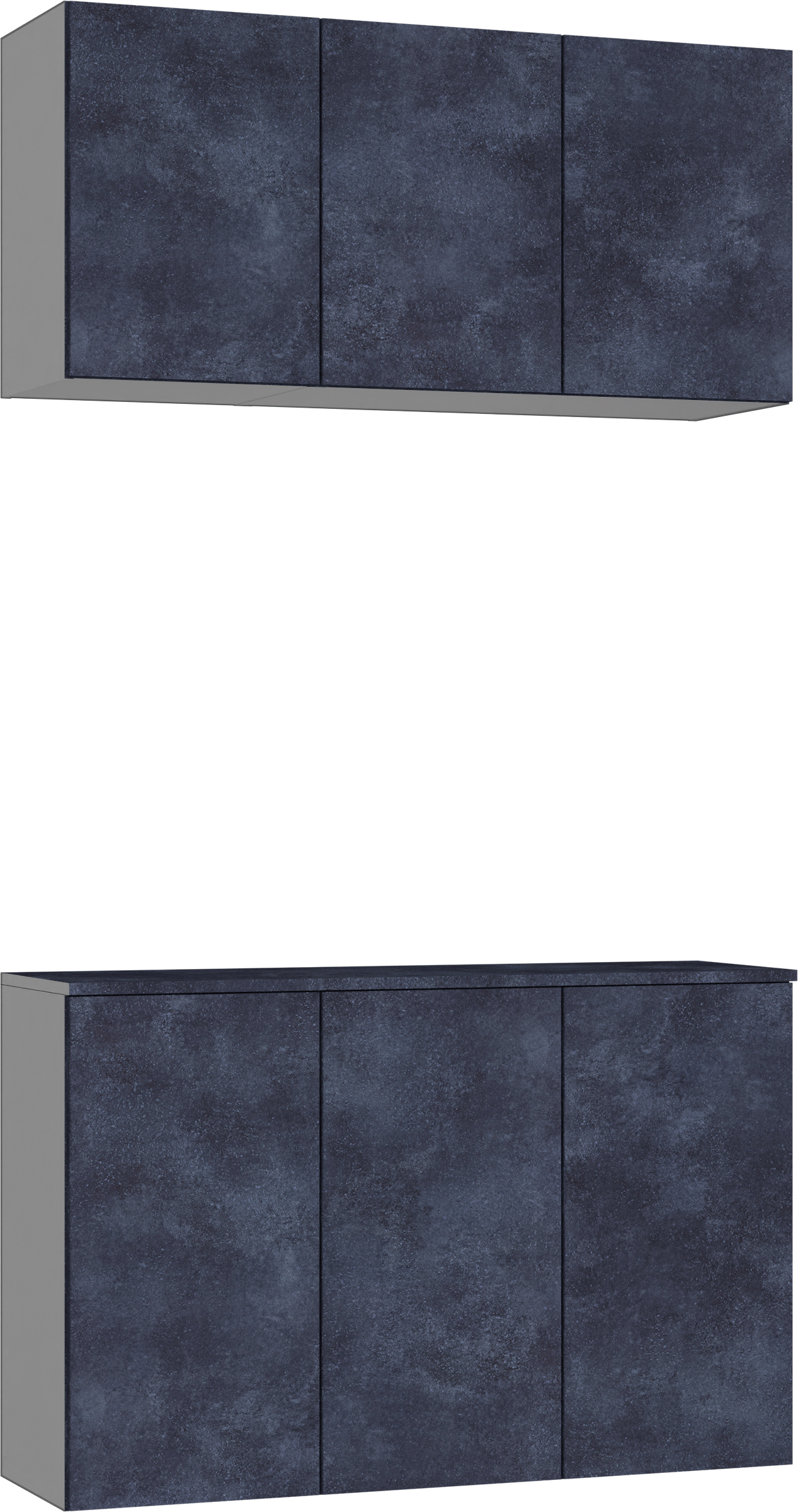 玄関収納　イエリア　開き戸ユニット　フラット　Ｓ３９　二の字ＰＬＡＮ　パネル扉　１２００幅　〈コバルトブルー柄〉　ハンドルレス