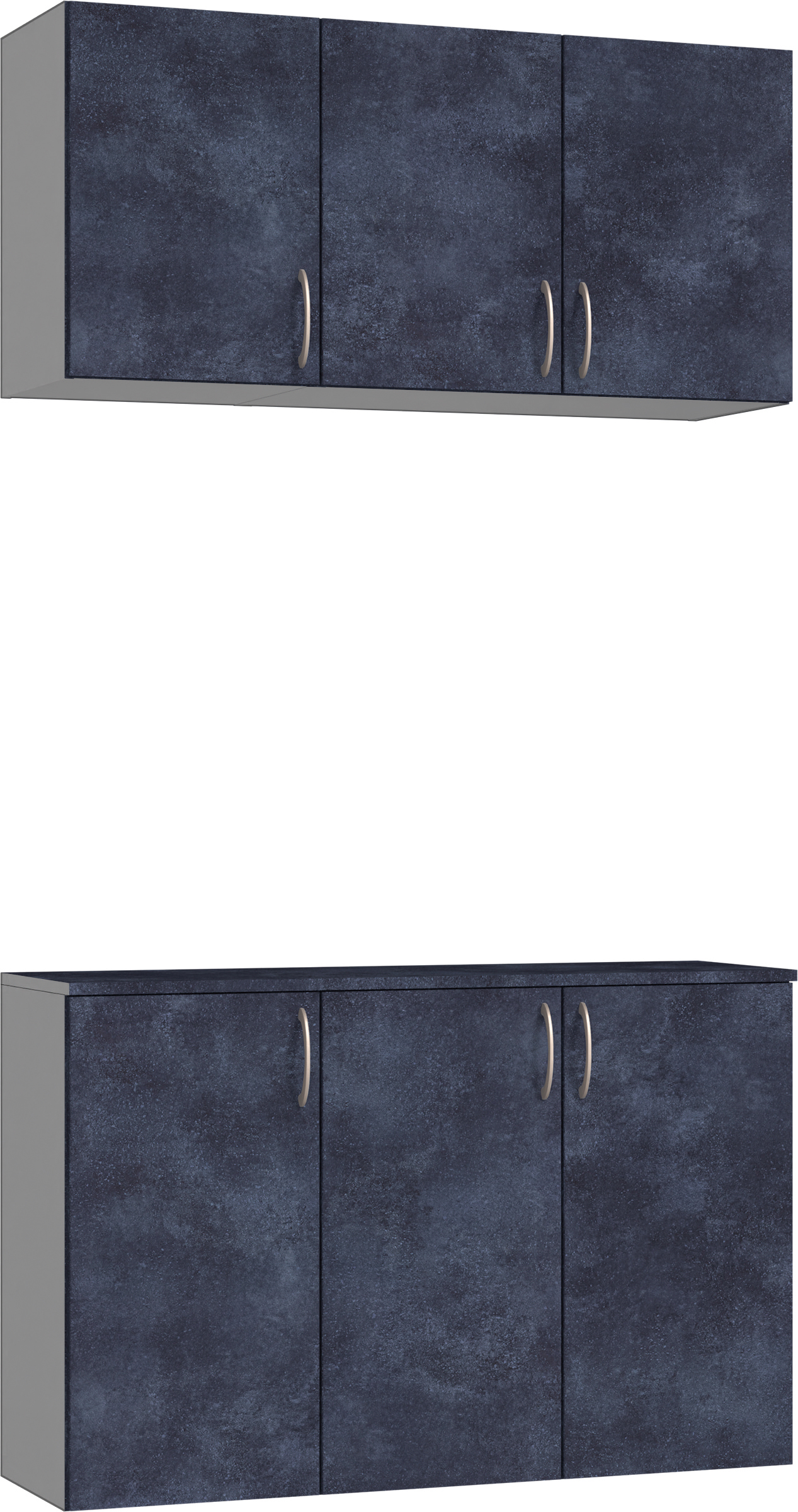 玄関収納　イエリア　開き戸ユニット　フラット　Ｓ３９　二の字ＰＬＡＮ　パネル扉　１２００幅　〈コバルトブルー柄〉　ハンドルラウンド型〈Ｔシルバー色〉