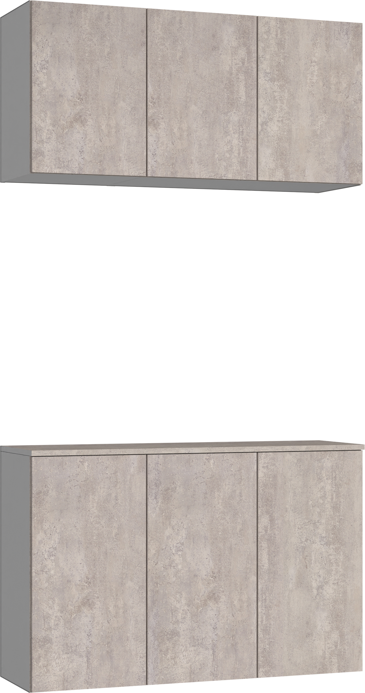 玄関収納　イエリア　開き戸ユニット　フラット　Ｓ３９　二の字ＰＬＡＮ　パネル扉　１２００幅　〈コンクリートグレー柄〉　ハンドルレス