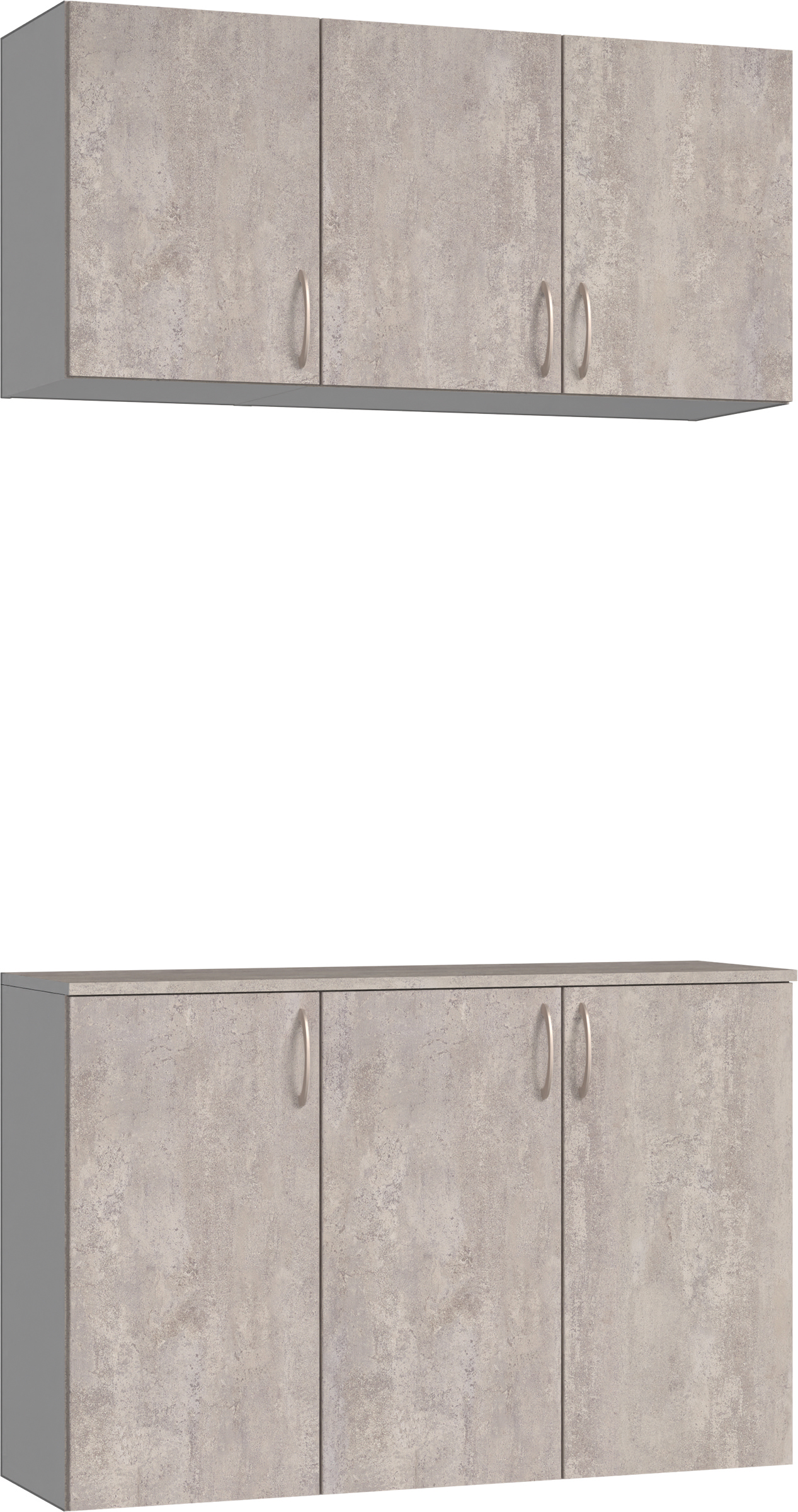 玄関収納　イエリア　開き戸ユニット　フラット　Ｓ３９　二の字ＰＬＡＮ　パネル扉　１２００幅　〈コンクリートグレー柄〉　ハンドルラウンド型〈Ｔシルバー色〉