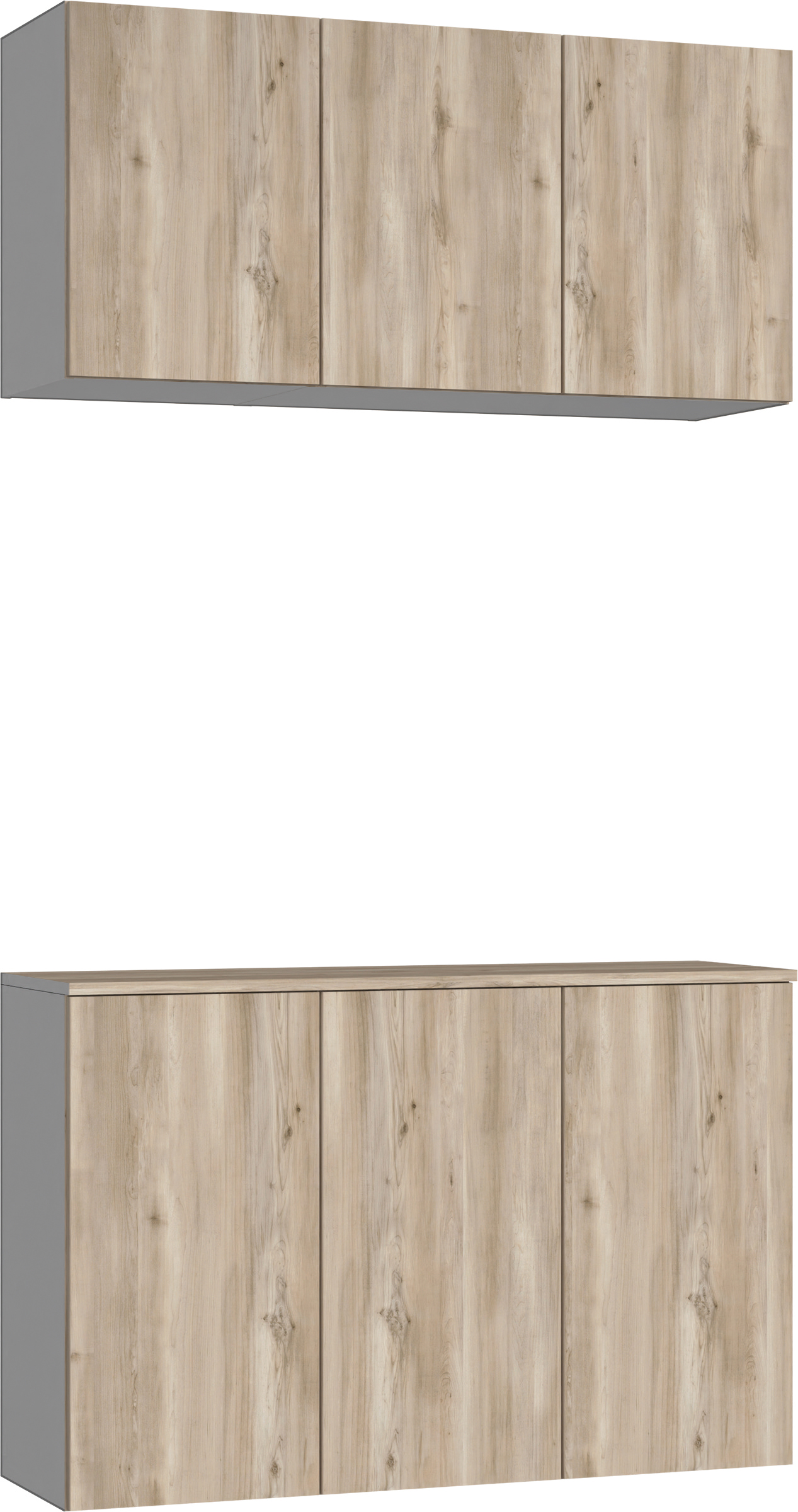 玄関収納　イエリア　開き戸ユニット　フラット　Ｓ３９　二の字ＰＬＡＮ　パネル扉　１２００幅　〈スモークグレー柄〉　ハンドルレス