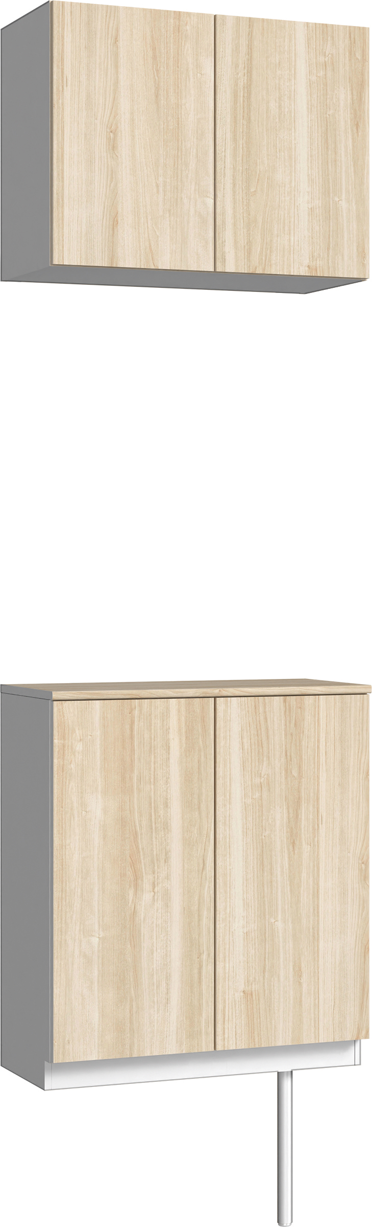 玄関収納　イエリア　開き戸ユニット　フラット　Ｓ６１　二の字ＰＬＡＮ　パネル扉　７４０幅　〈コットンベージュ柄〉　ハンドルレス