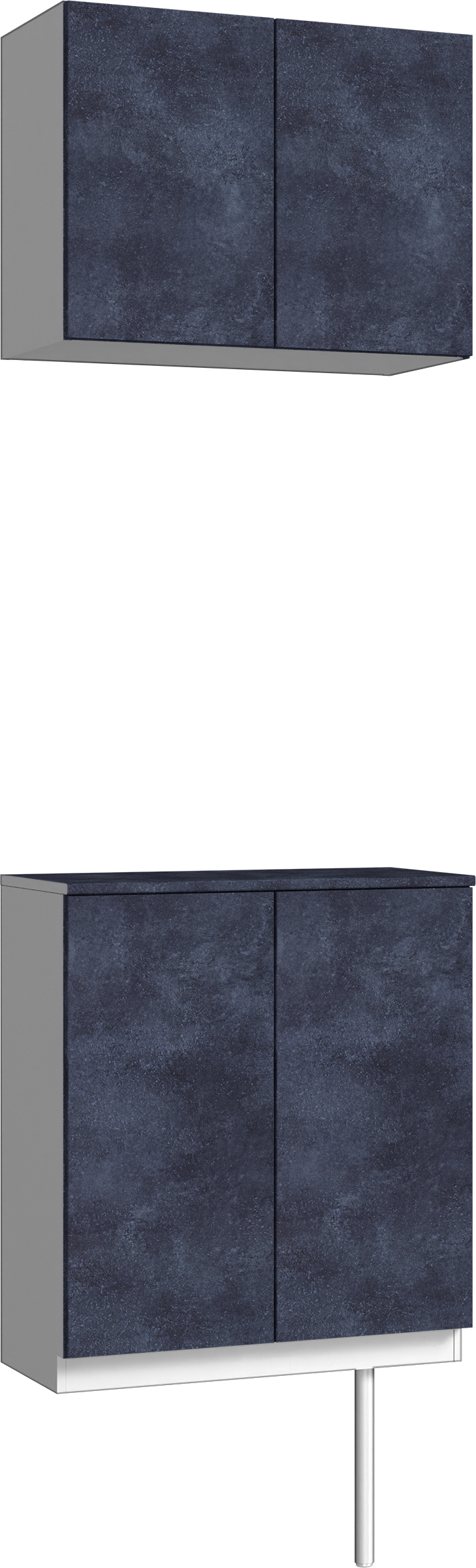 玄関収納　イエリア　開き戸ユニット　フラット　Ｓ６１　二の字ＰＬＡＮ　パネル扉　７４０幅　〈コバルトブルー柄〉　ハンドルレス