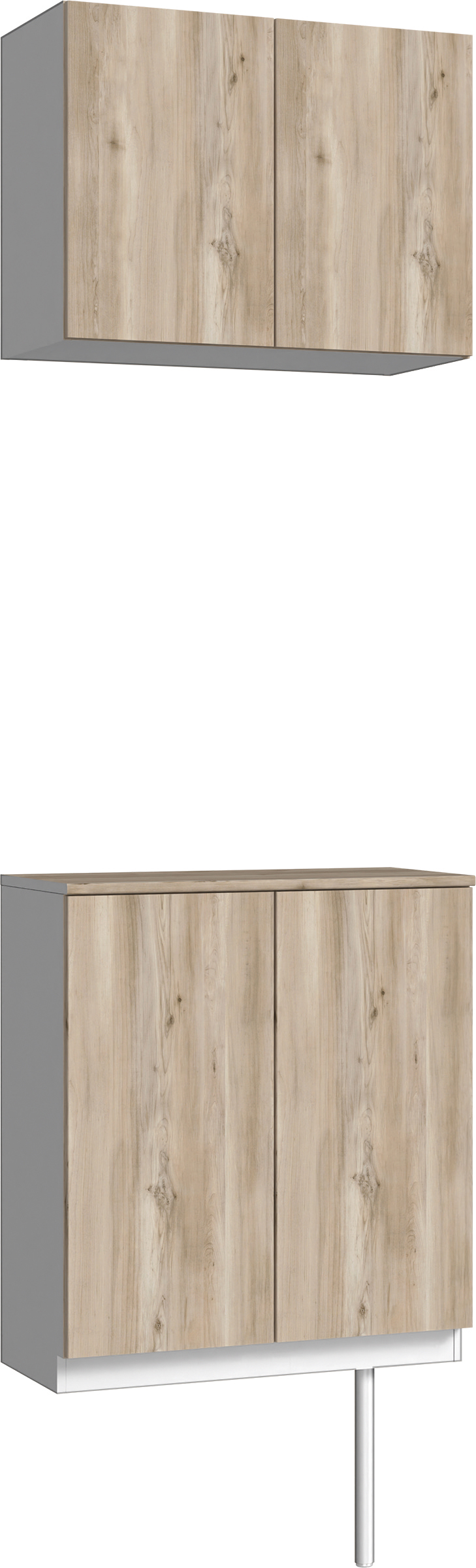 玄関収納　イエリア　開き戸ユニット　フラット　Ｓ６１　二の字ＰＬＡＮ　パネル扉　７４０幅　〈スモークグレー柄〉　ハンドルレス