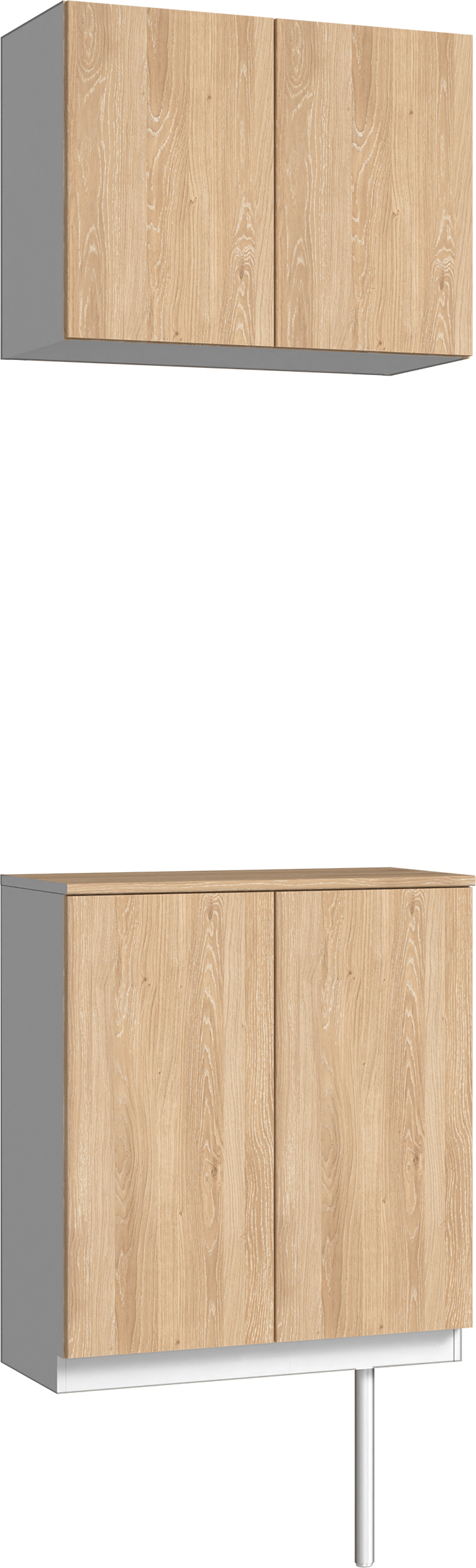 玄関収納　イエリア　開き戸ユニット　フラット　Ｓ６１　二の字ＰＬＡＮ　パネル扉　７４０幅　〈ミルキーオーカー柄〉　ハンドルレス