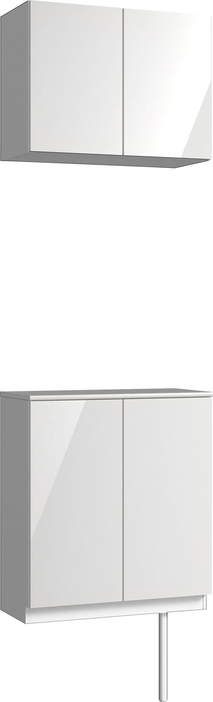 玄関収納　イエリア　開き戸ユニット　フラット　Ｓ６１　二の字ＰＬＡＮ　パネル扉　７４０幅　〈ルミホワイト柄〉　ハンドルレス