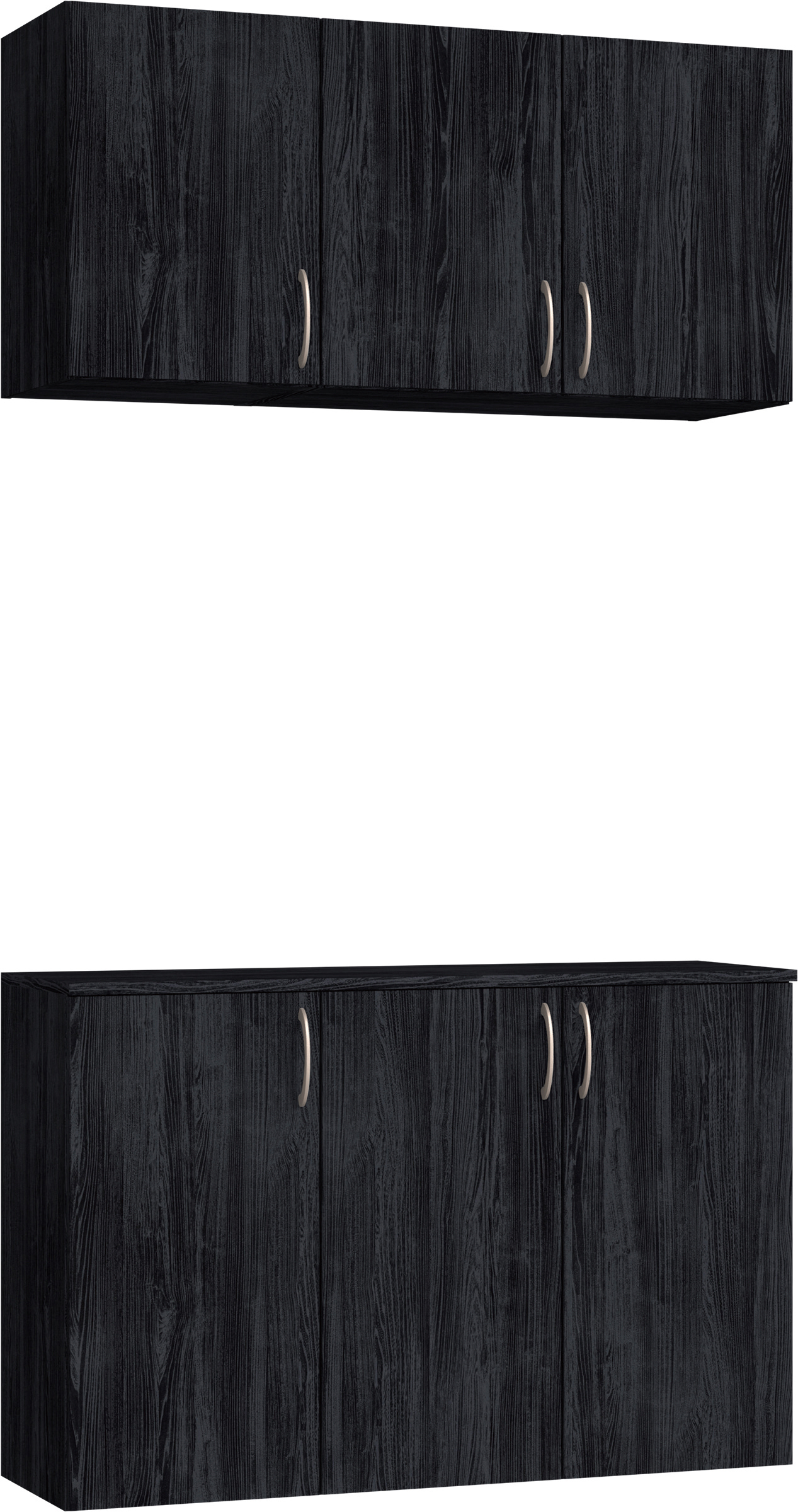 玄関収納　イエリア　開き戸ユニット　フラット縦木目　Ｓ３９　二の字ＰＬＡＮ　ウッド扉　１２００幅　〈モスブラック柄〉　ハンドルラウンド型〈Ｔシルバー色〉