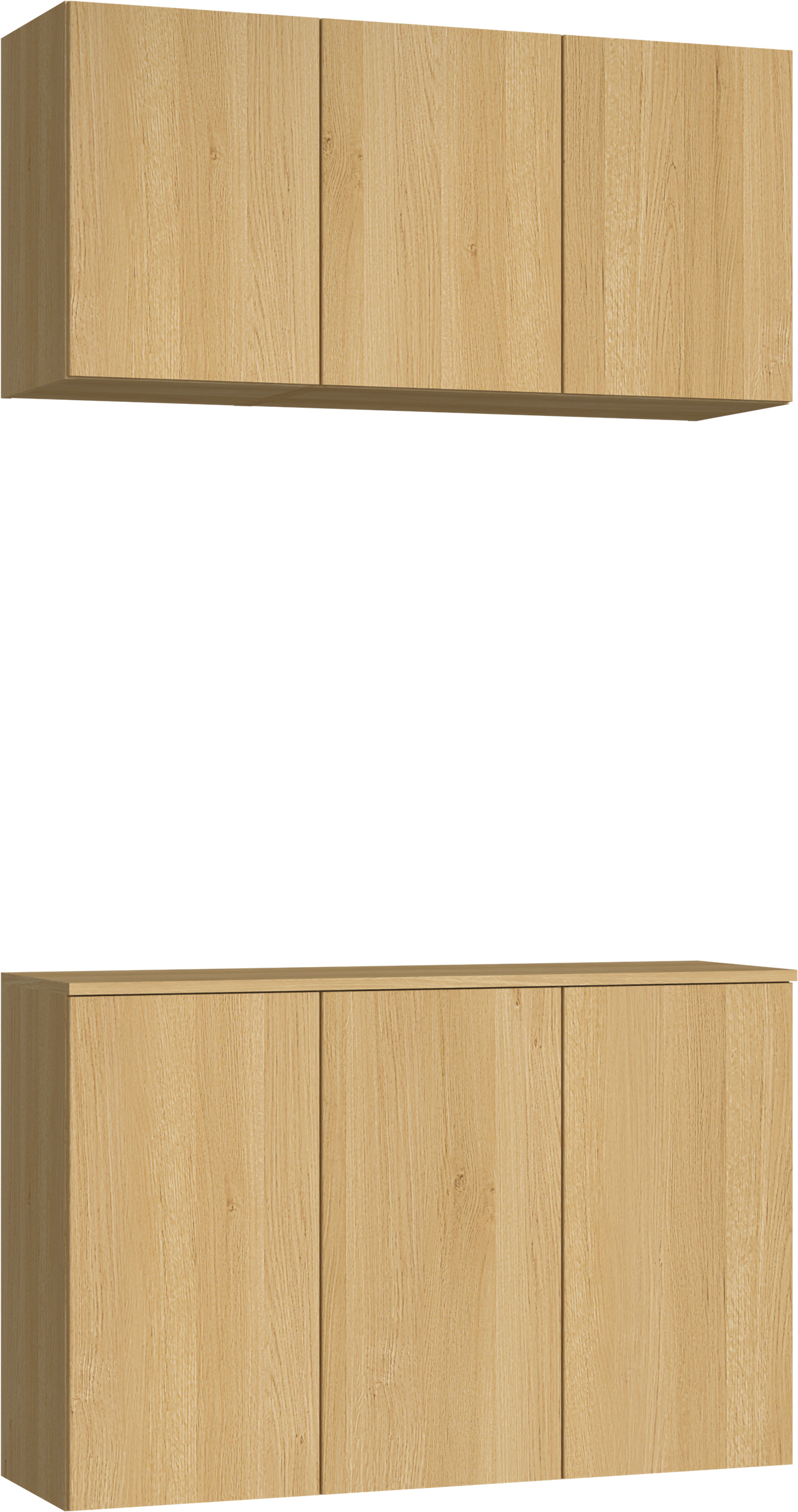 玄関収納　イエリア　開き戸ユニット　フラット縦木目　Ｓ３９　二の字ＰＬＡＮ　ウッド扉　１２００幅　〈ライトオーカー柄〉　ハンドルレス