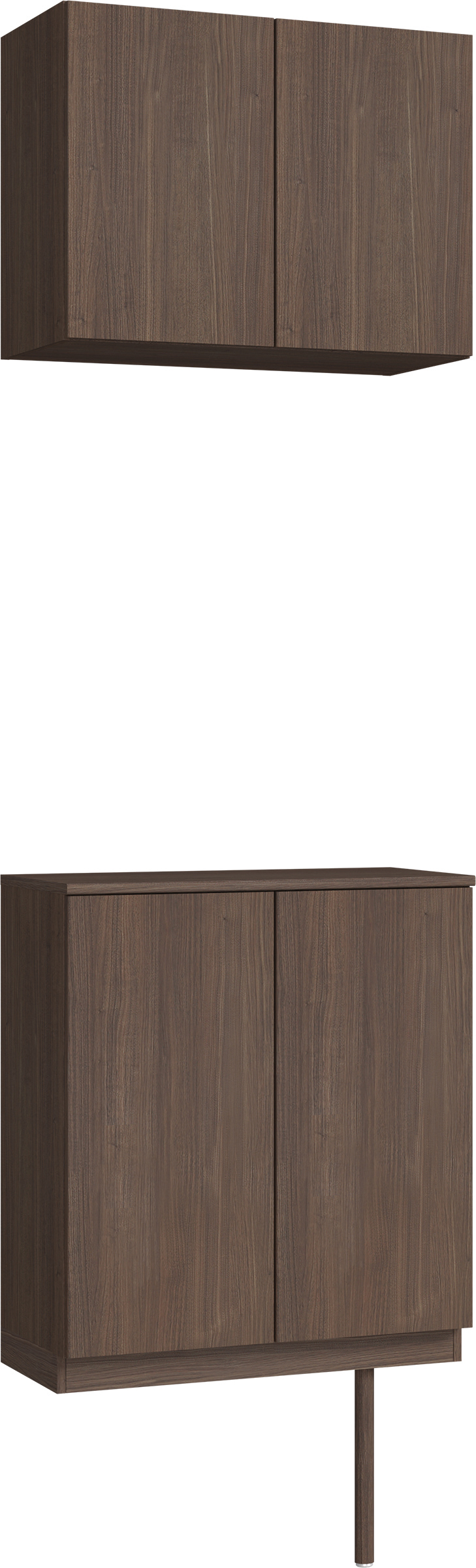 玄関収納　イエリア　開き戸ユニット　フラット縦木目　Ｓ６１　二の字ＰＬＡＮ　ウッド扉　７４０幅　〈ダルブラウン柄〉　ハンドルレス