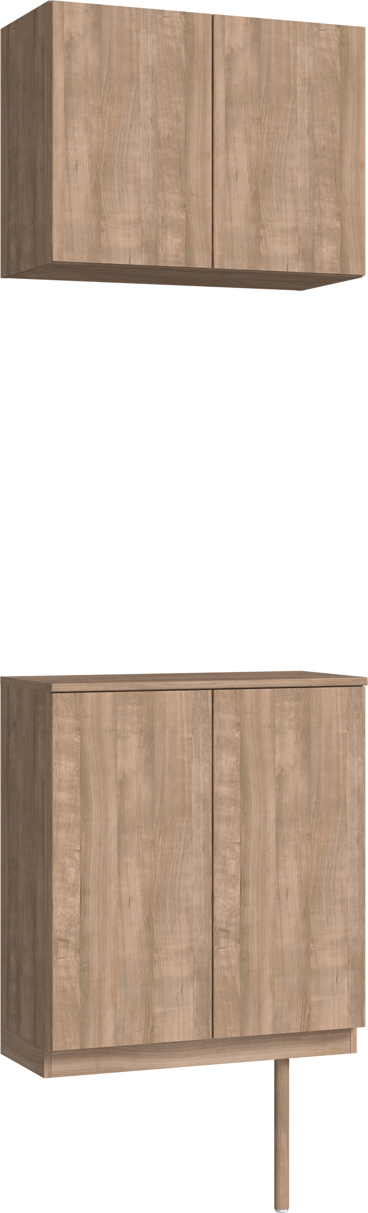 玄関収納　イエリア　開き戸ユニット　フラット縦木目　Ｓ６１　二の字ＰＬＡＮ　ウッド扉　７４０幅　〈トープグレー柄〉　ハンドルレス