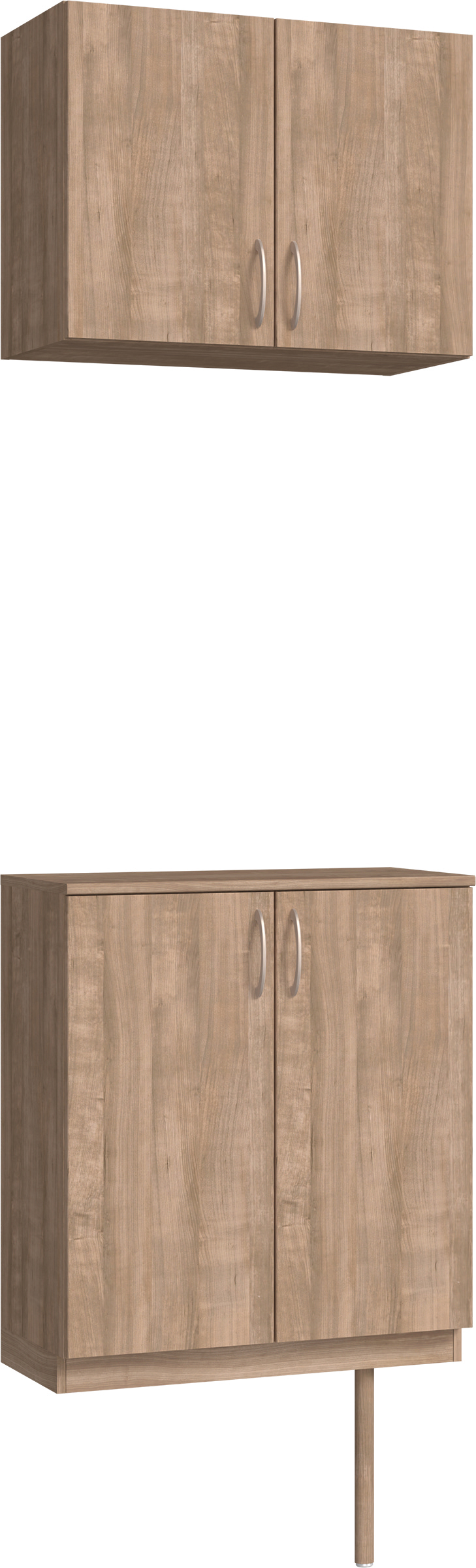 玄関収納　イエリア　開き戸ユニット　フラット縦木目　Ｓ６１　二の字ＰＬＡＮ　ウッド扉　７４０幅　〈トープグレー柄〉　ハンドルラウンド型〈Ｔシルバー色〉