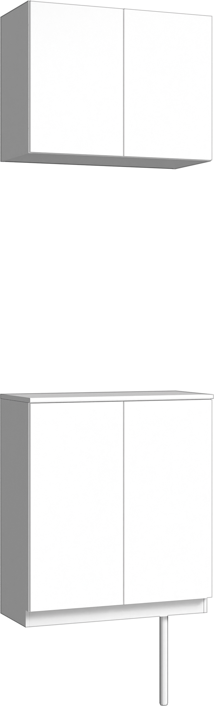 玄関収納　イエリア　開き戸ユニット　フラット縦木目　Ｓ６１　二の字ＰＬＡＮ　ウッド扉　７４０幅　〈パウダーホワイト柄〉　ハンドルレス