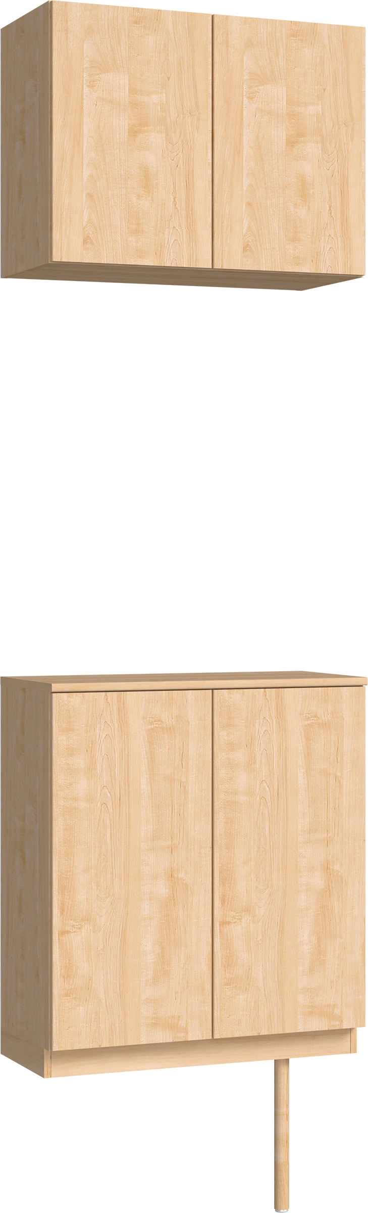 玄関収納　イエリア　開き戸ユニット　フラット縦木目　Ｓ６１　二の字ＰＬＡＮ　ウッド扉　７４０幅　〈ミルベージュ柄〉　ハンドルレス